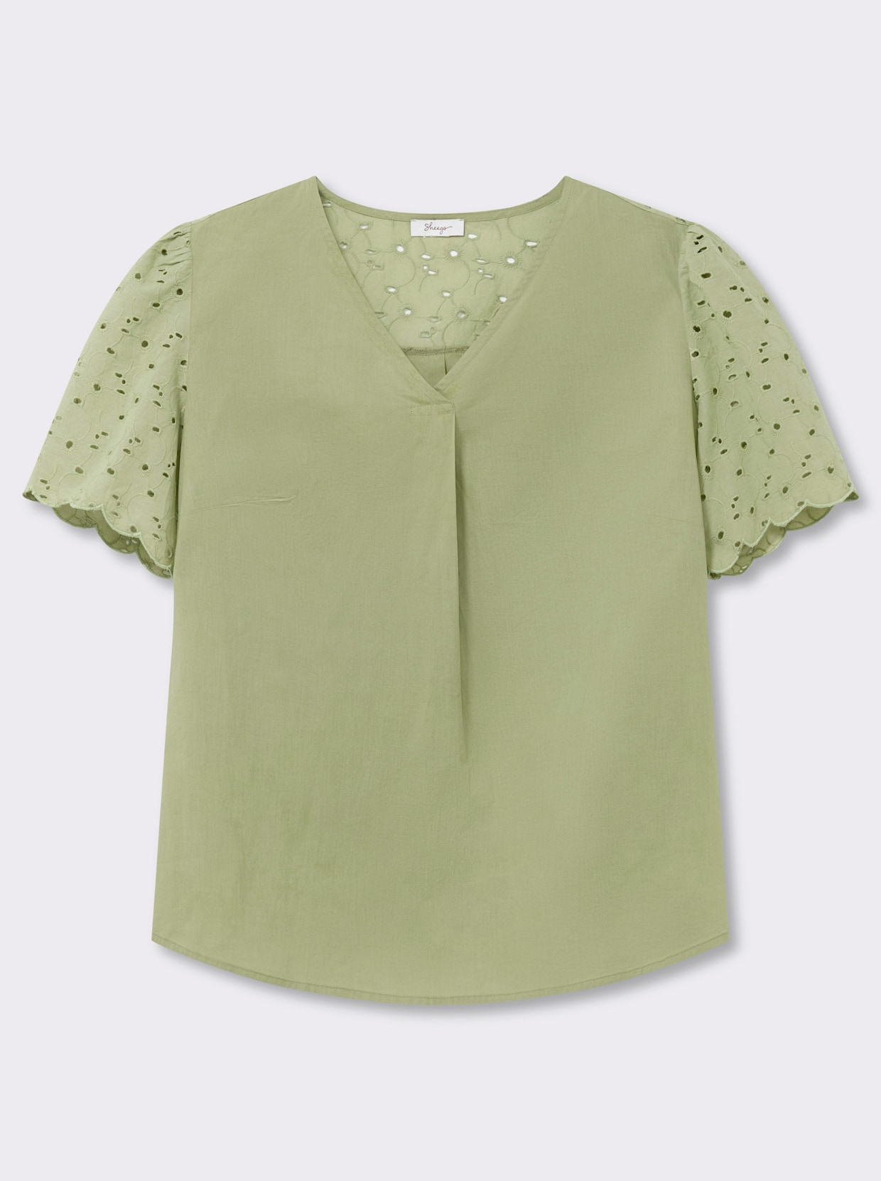 sheego Tuniek met ajourwerk - rietgroen