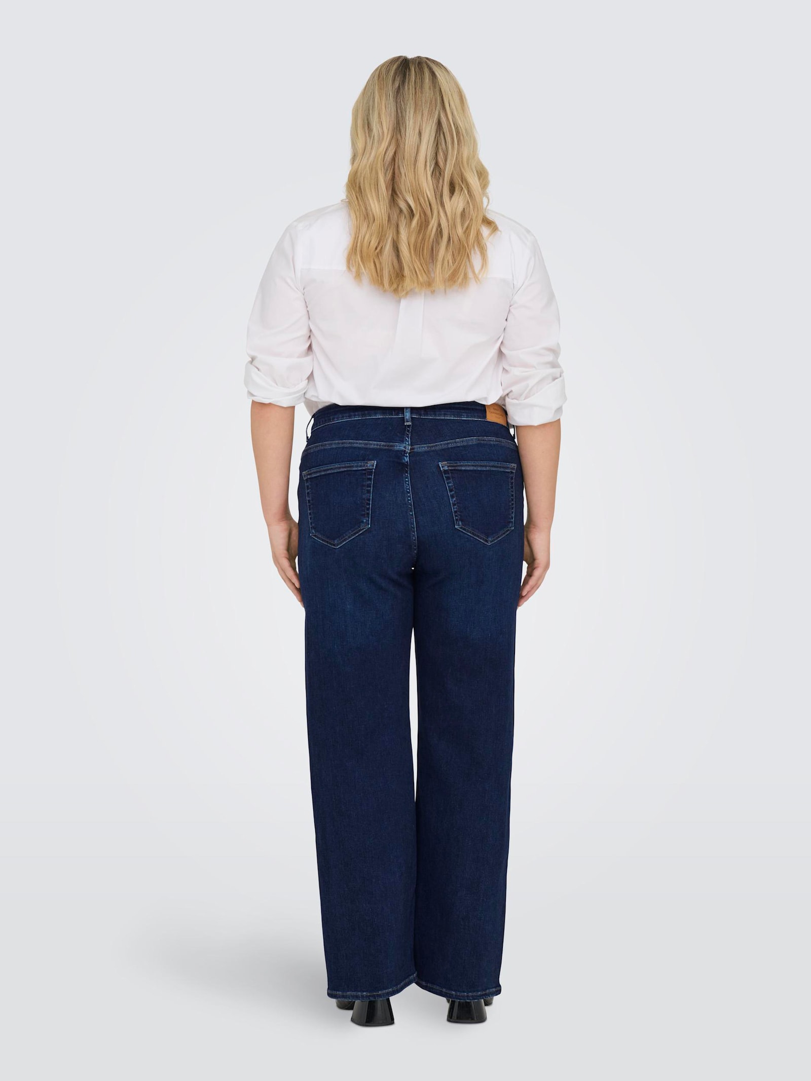 High-waist-Jeans - dark blue denim