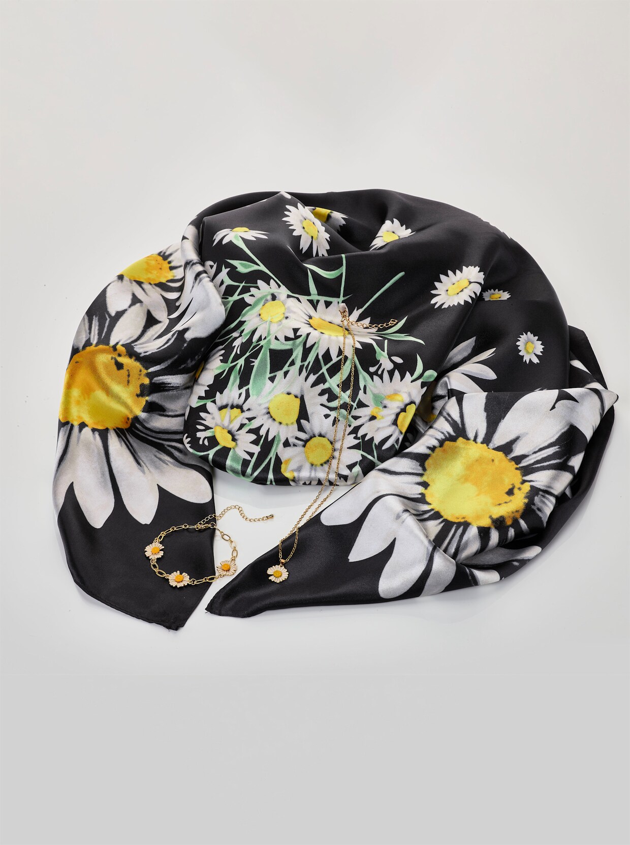 Accessoire Set - schwarz-geblümt
