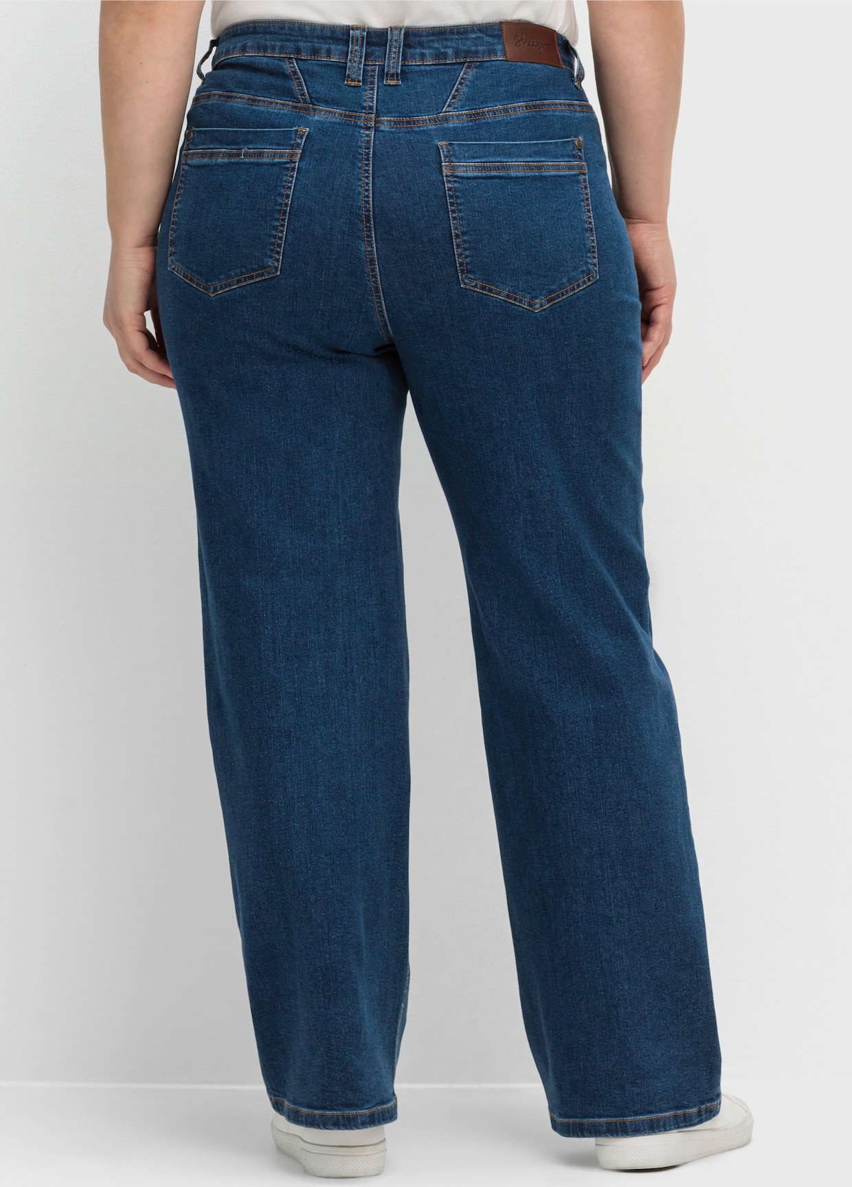 sheego Jeans in durchgehend weiter Beinform - dark blue denim