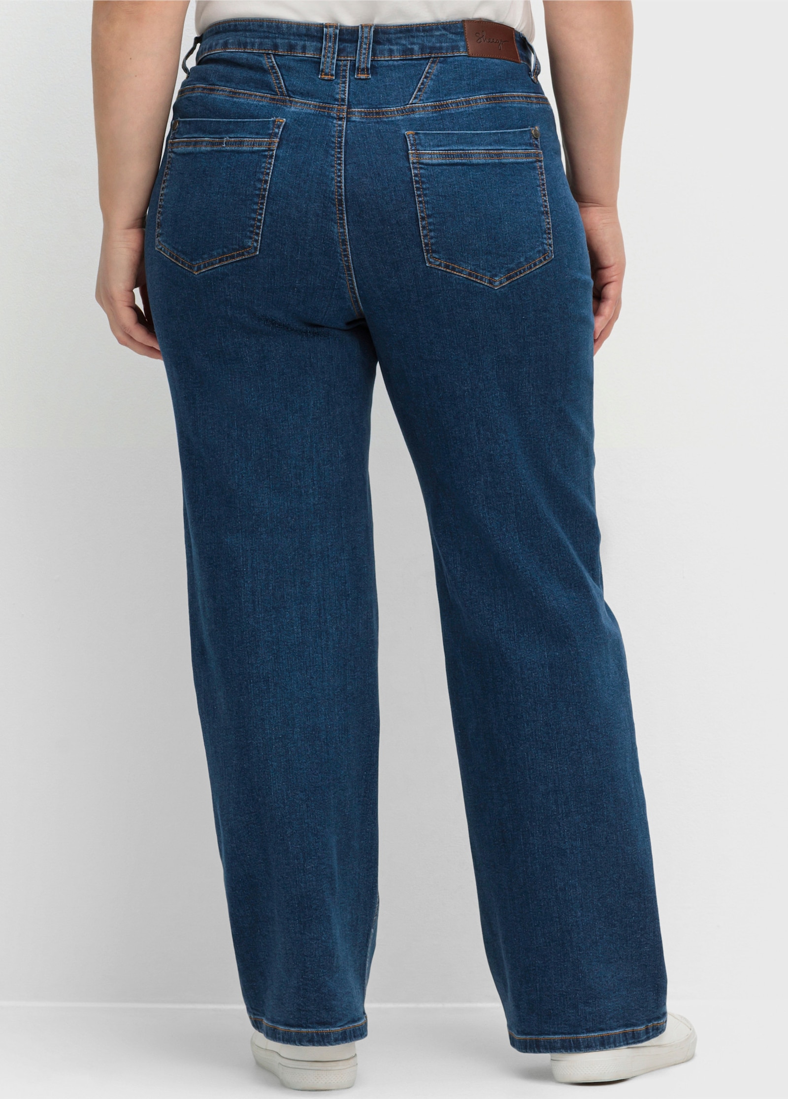 sheego Jeans in durchgehend weiter Beinform - dark blue denim