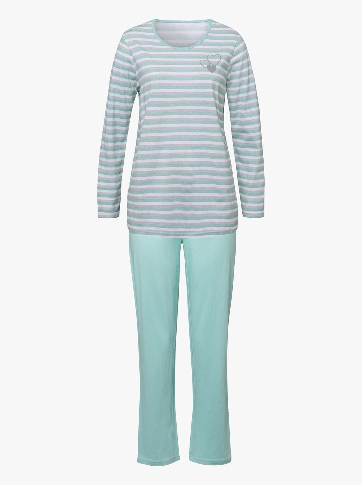 Pyjama - mint/lichtgrijs gestreept