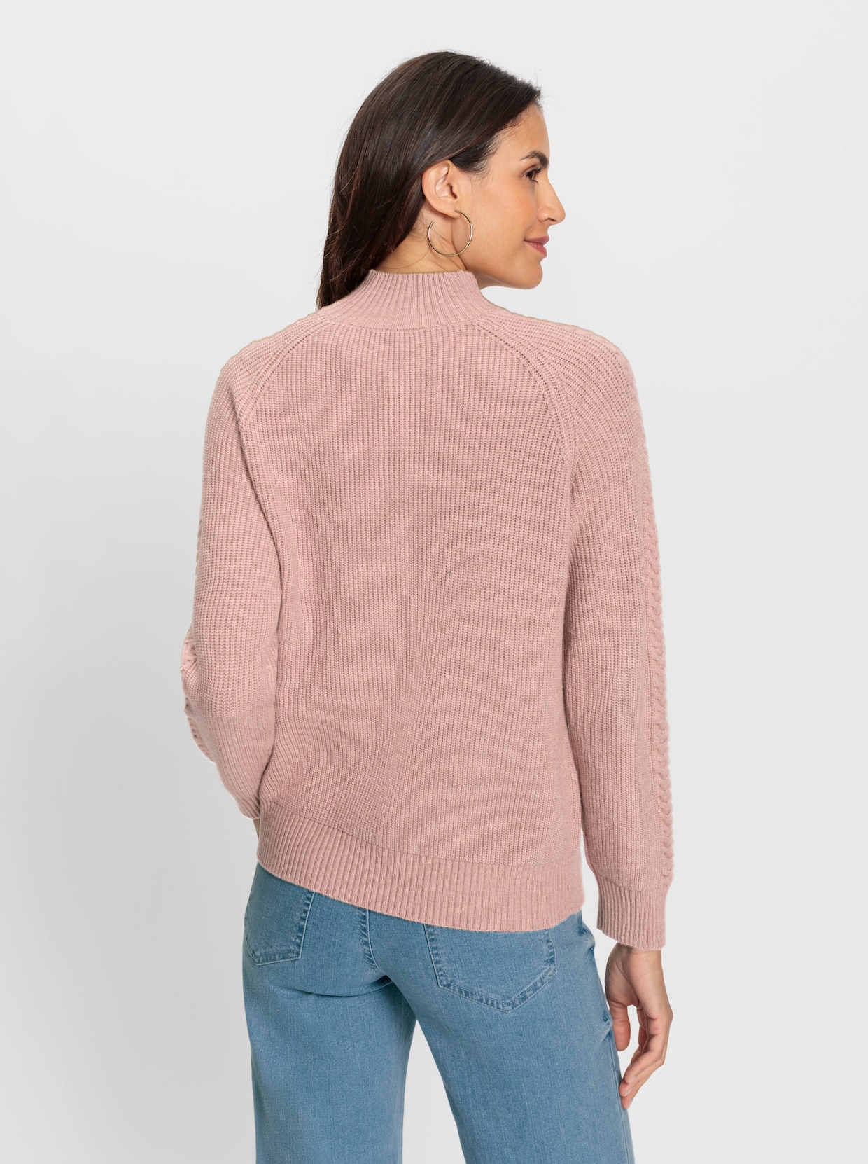 Langarm-Pullover - puder