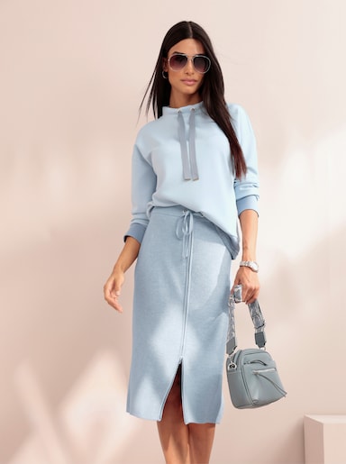 heine Sweatshirt mit Pailletten - hellblau-bleu
