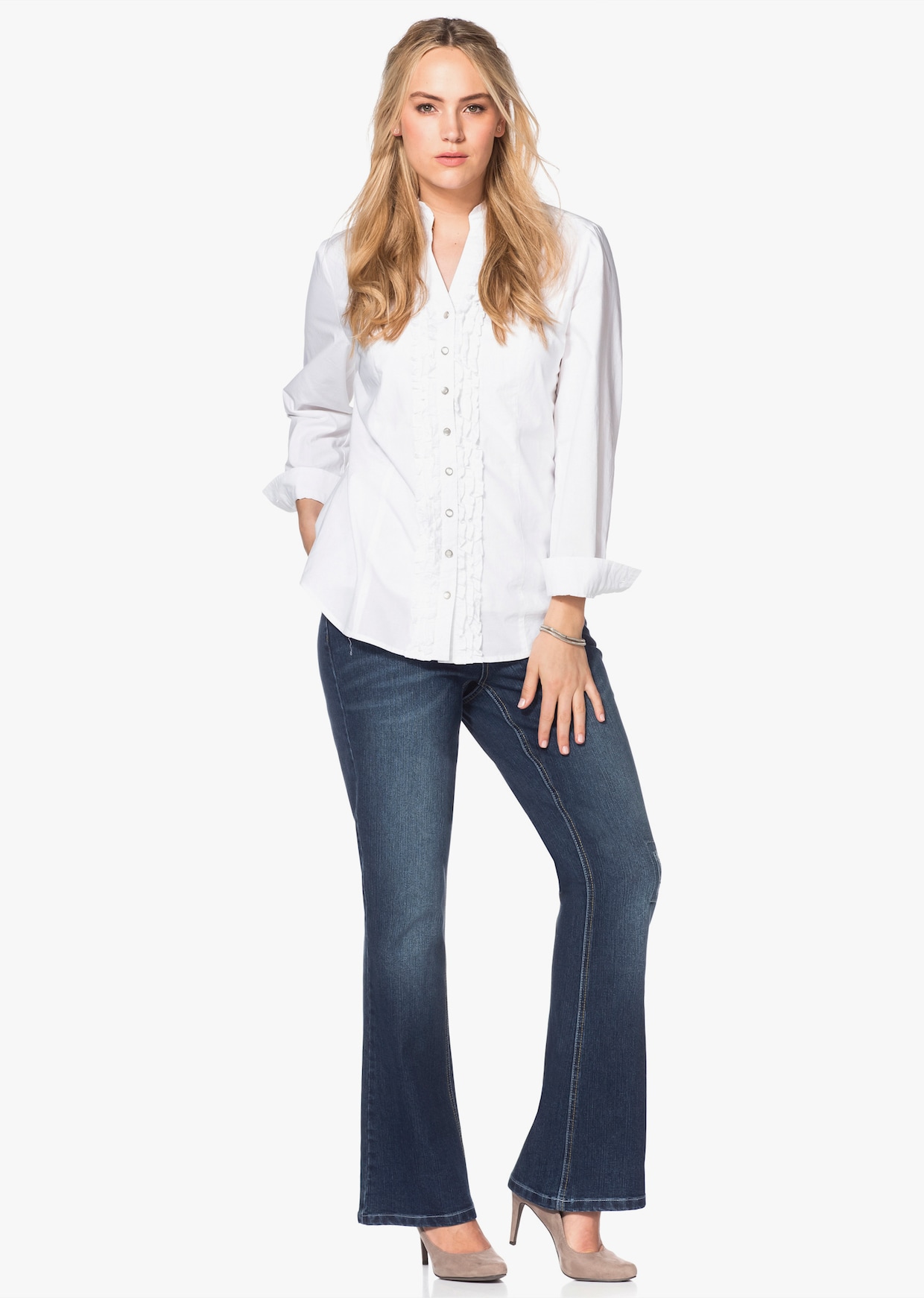 sheego by Joe Browns Bootcut jeans - dark blue denim