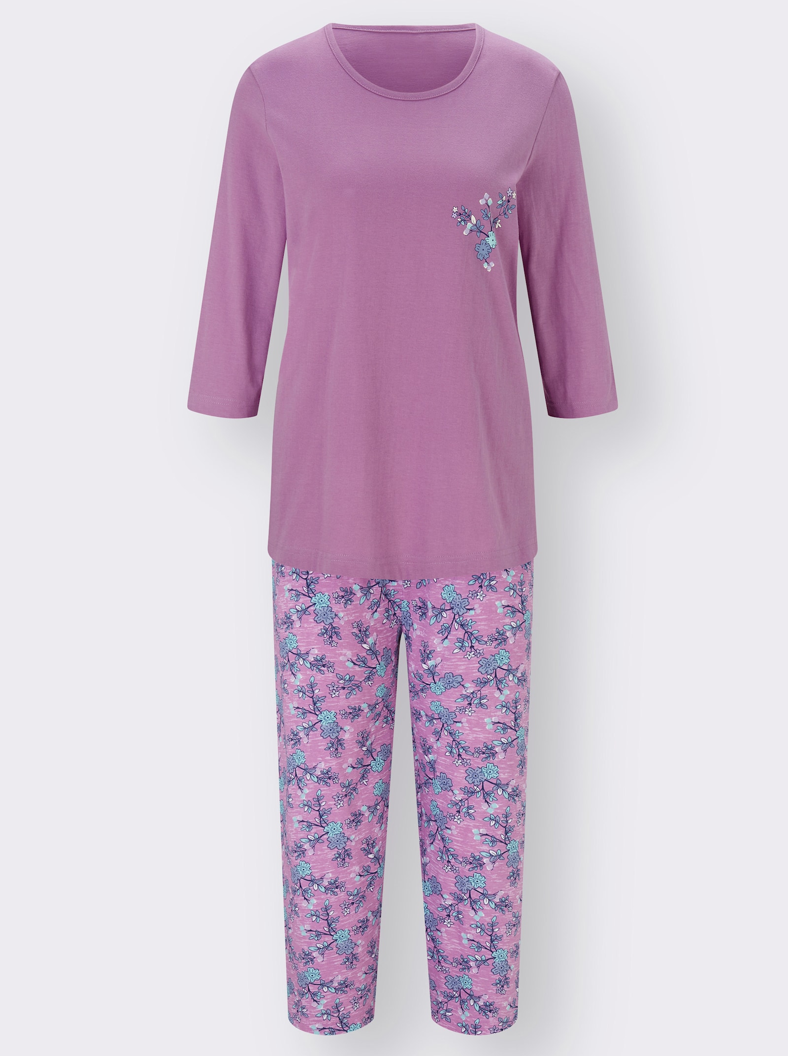 wäschepur Pyjamas avec ceinture élastique - orchidée + abricot