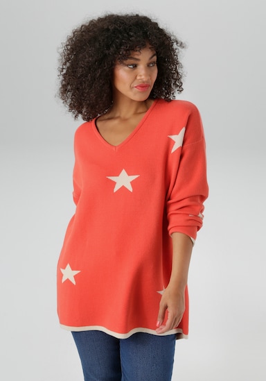 Aniston PLUS Strickpullover - koralle-beige