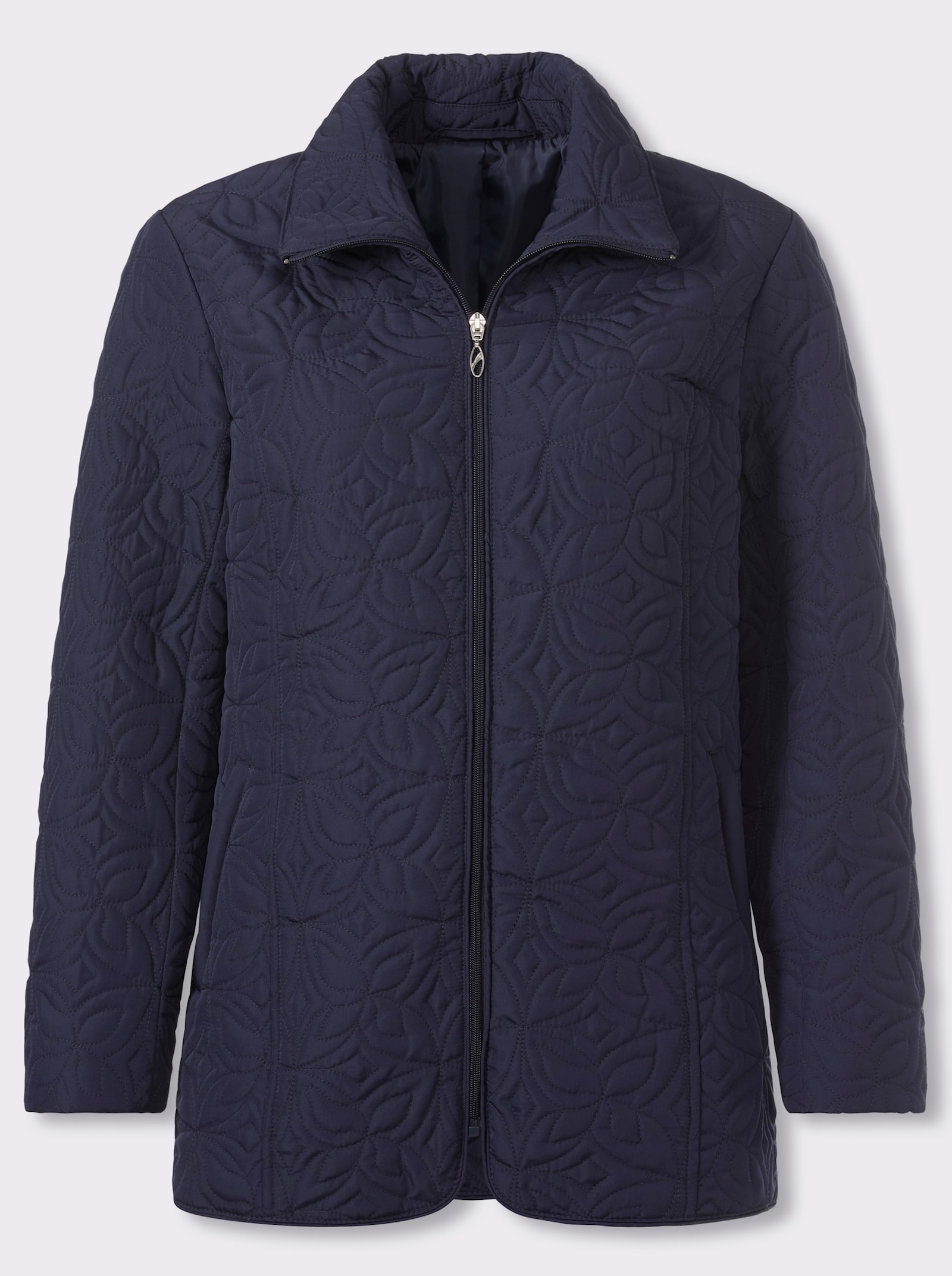 Steppjacke mit floralem Muster - marine