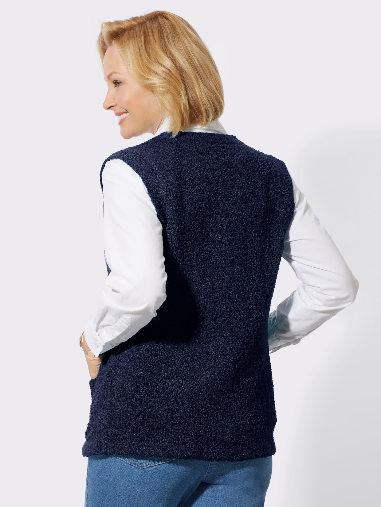Vest - marine gemêleerd