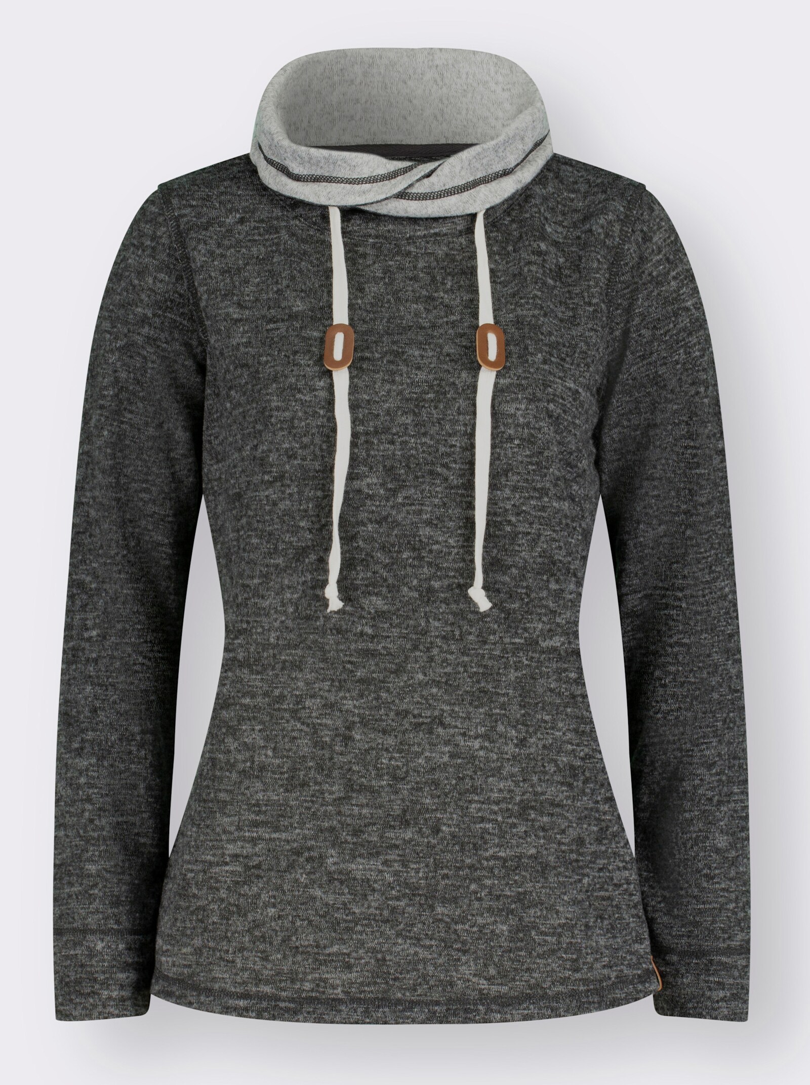Sweatshirt in Melange-Optik - graphit-grau-meliert