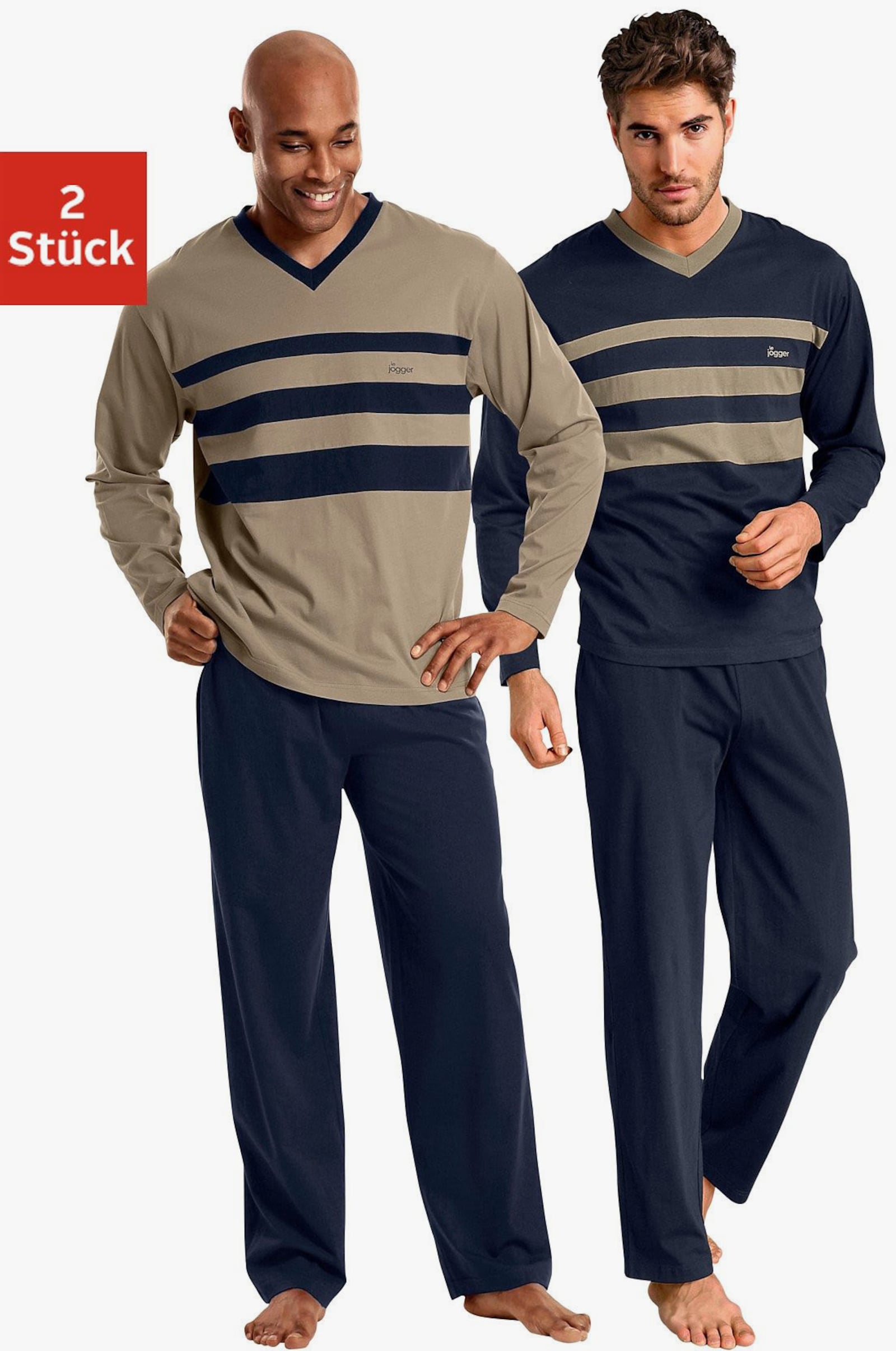 le jogger Pyjama - marine, beige