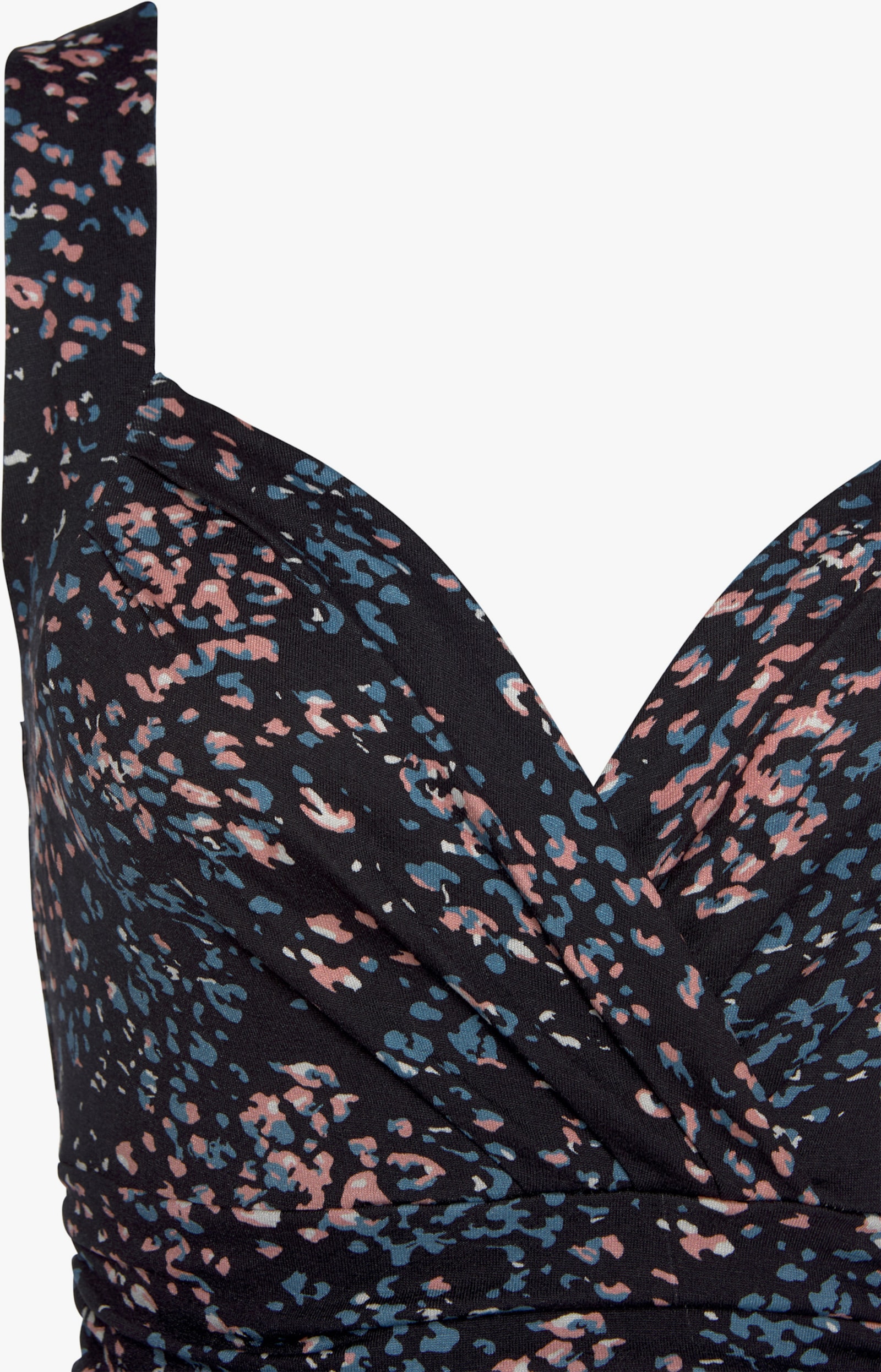 Vivance Jerseykleid - schwarz-rose-bedruckt