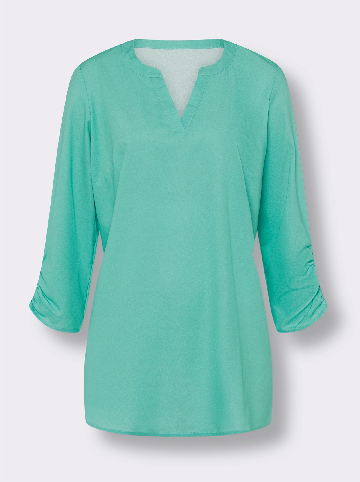 Longline blouse - blauwgroen