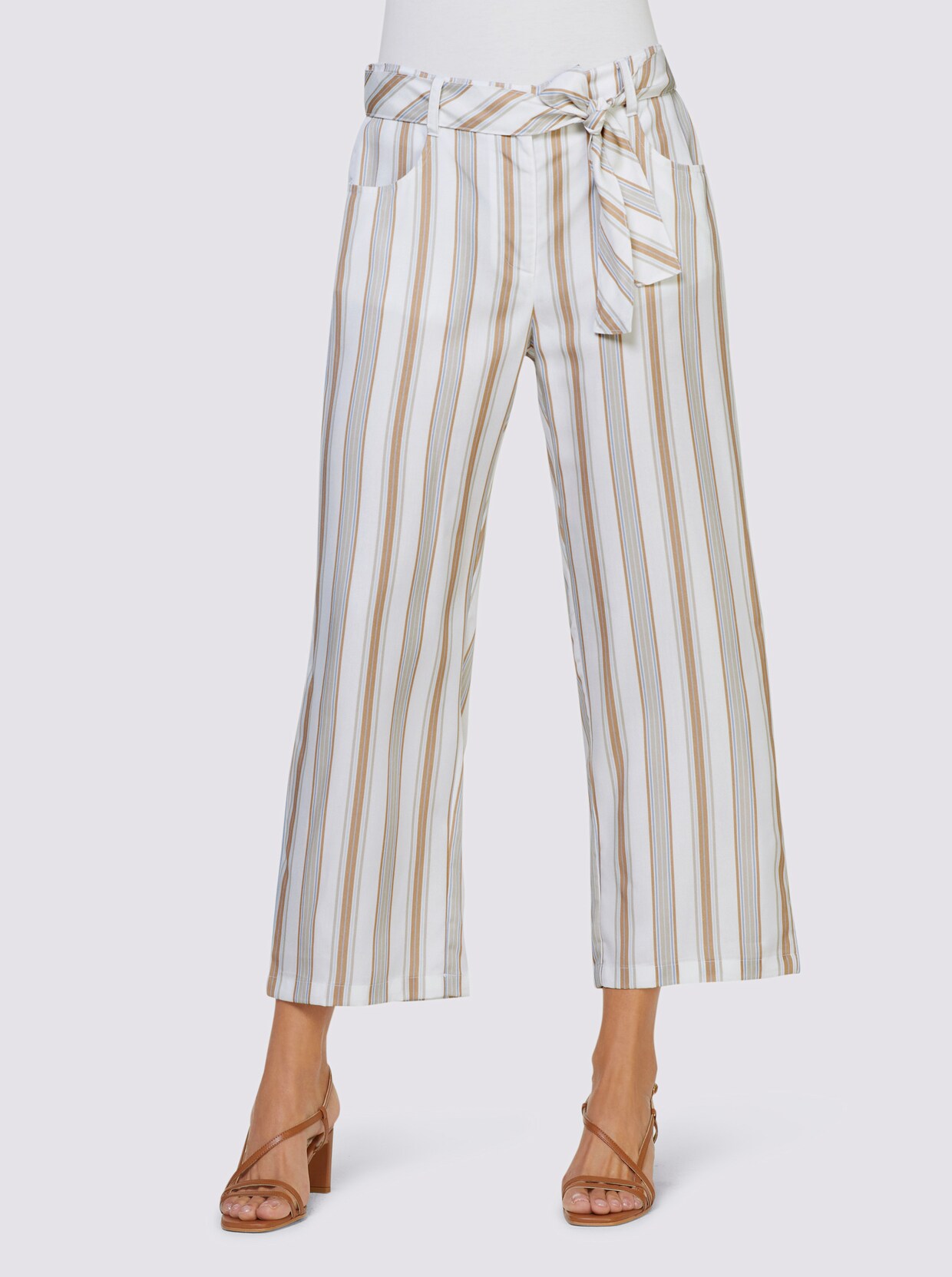 heine 7/8-Hose - hellblau-beige-gestreift