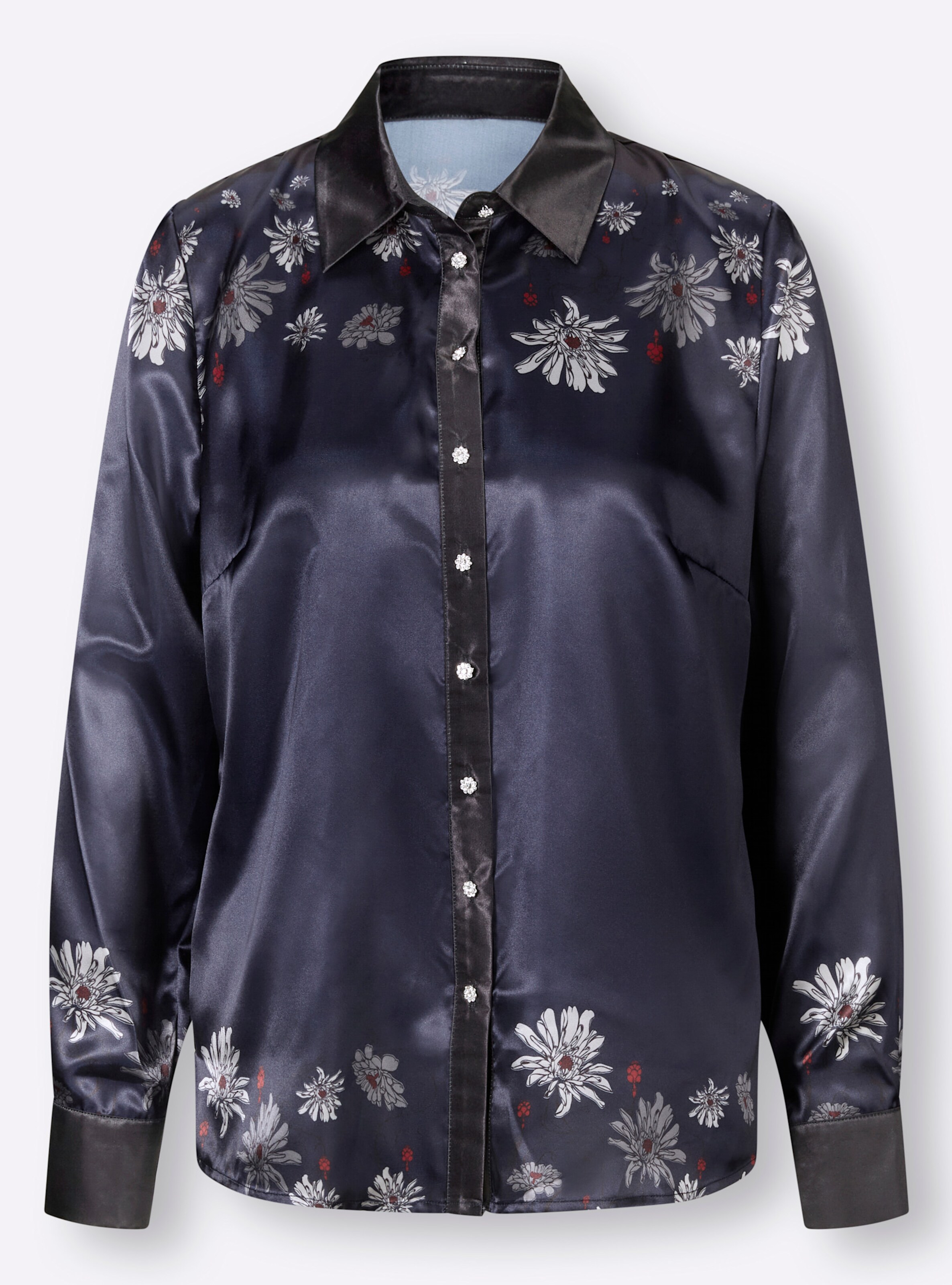 Witt Weiden Damen Bluse schwarz marine bedruckt  - Onlineshop Witt Weiden