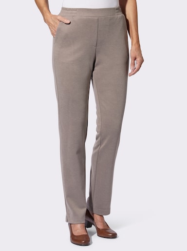 Schlupfhose aus weichem Flanell - taupe-meliert