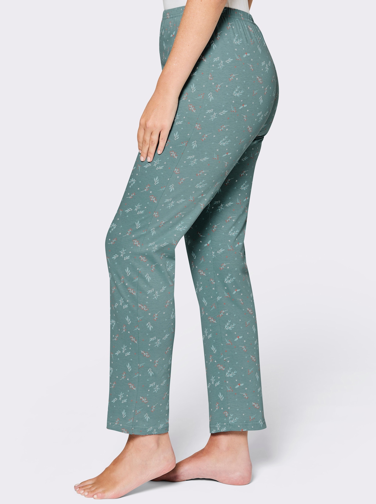 Comtessa Schlafanzughose mit Weihnachtsmotiven - ozean-koralle-bedruckt