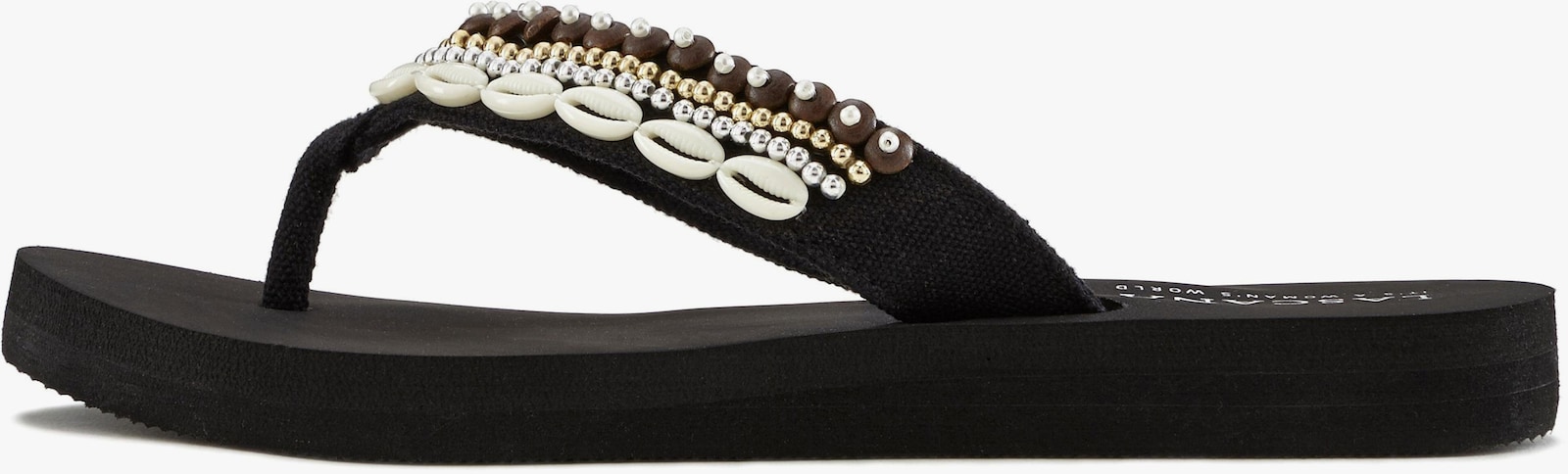 LASCANA Badslippers - zwart