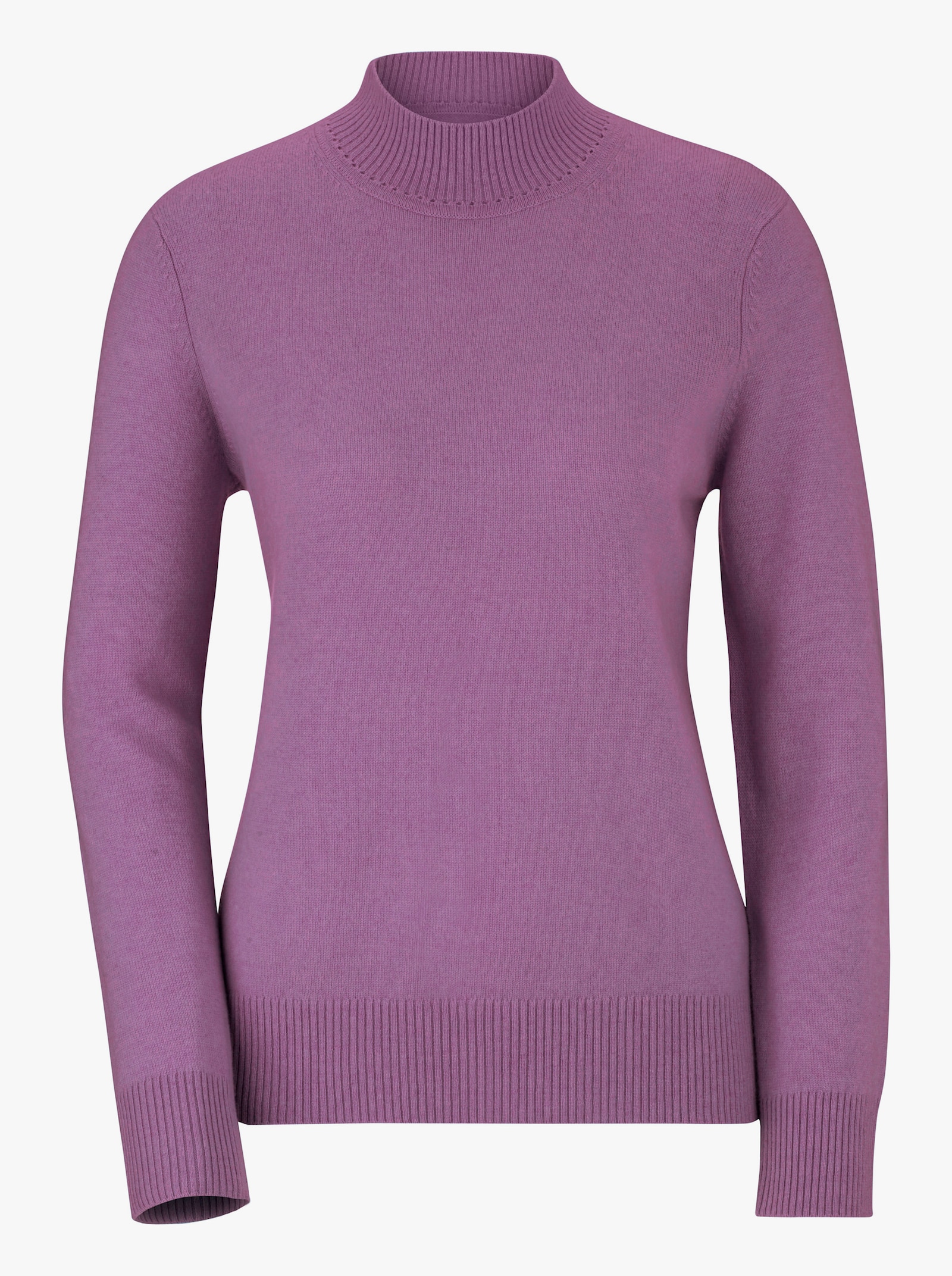Pullover met opstaande kraag van zuiver kasjmier - lila gemêleerd