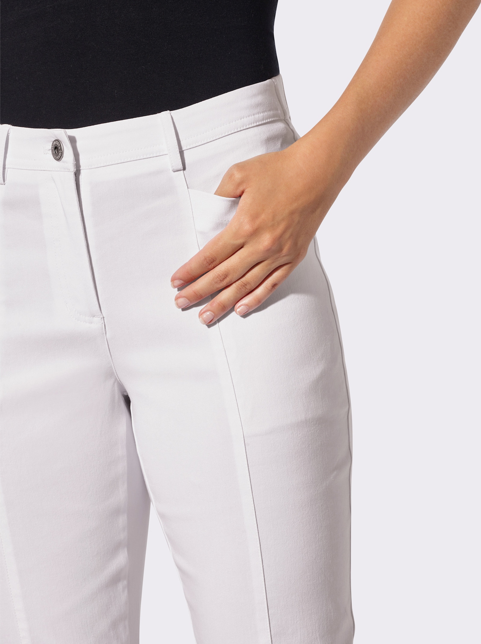 7/8-Hose mit rückwärtigem Dehnbund - weiß