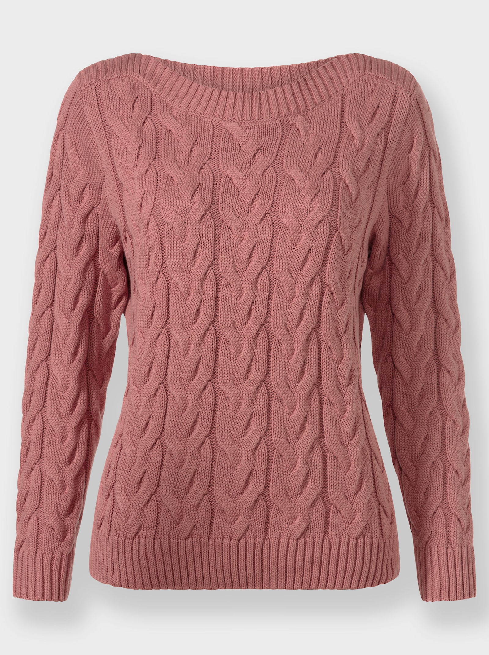 Pull avec encolure en U - bois de rose