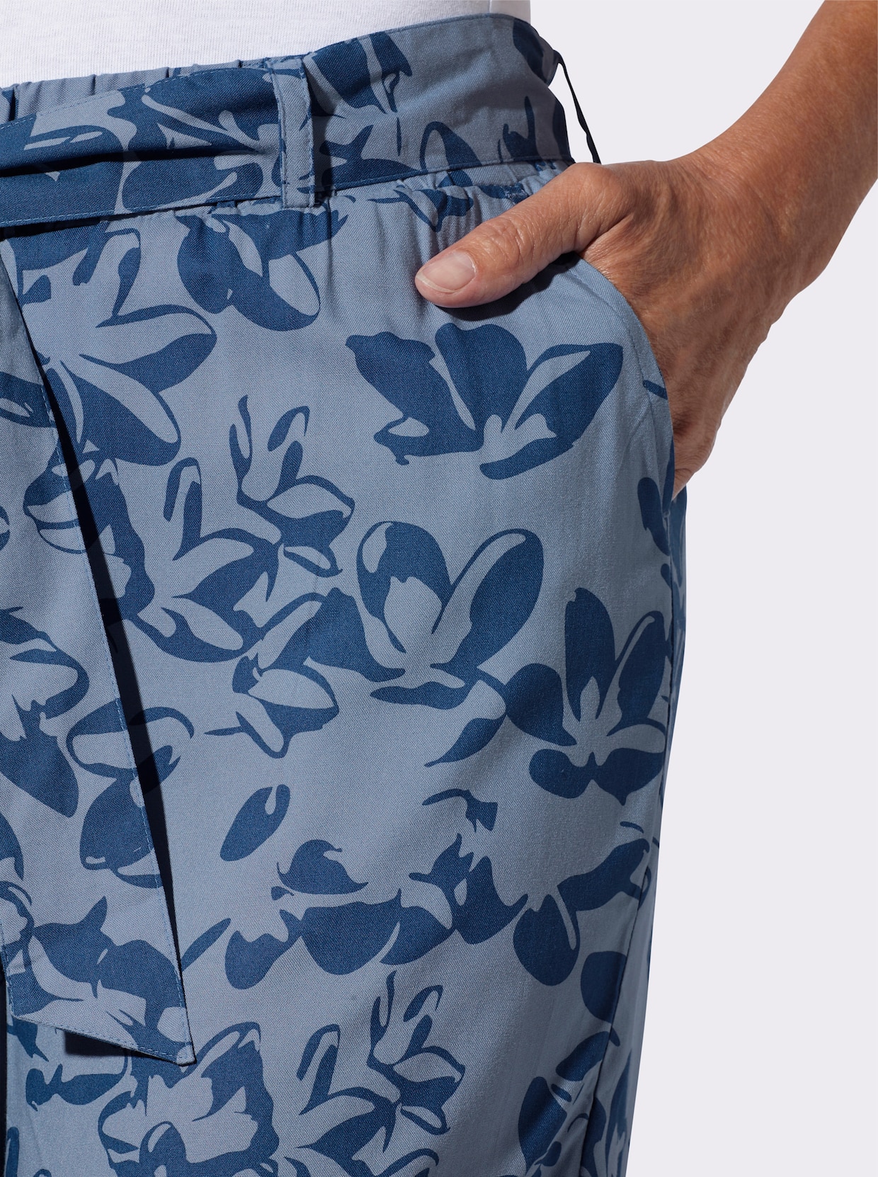7/8-Hose - jeansblau-bleu-bedruckt
