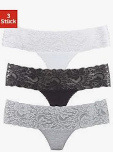 Vivance String - blanc, gris chiné, noir