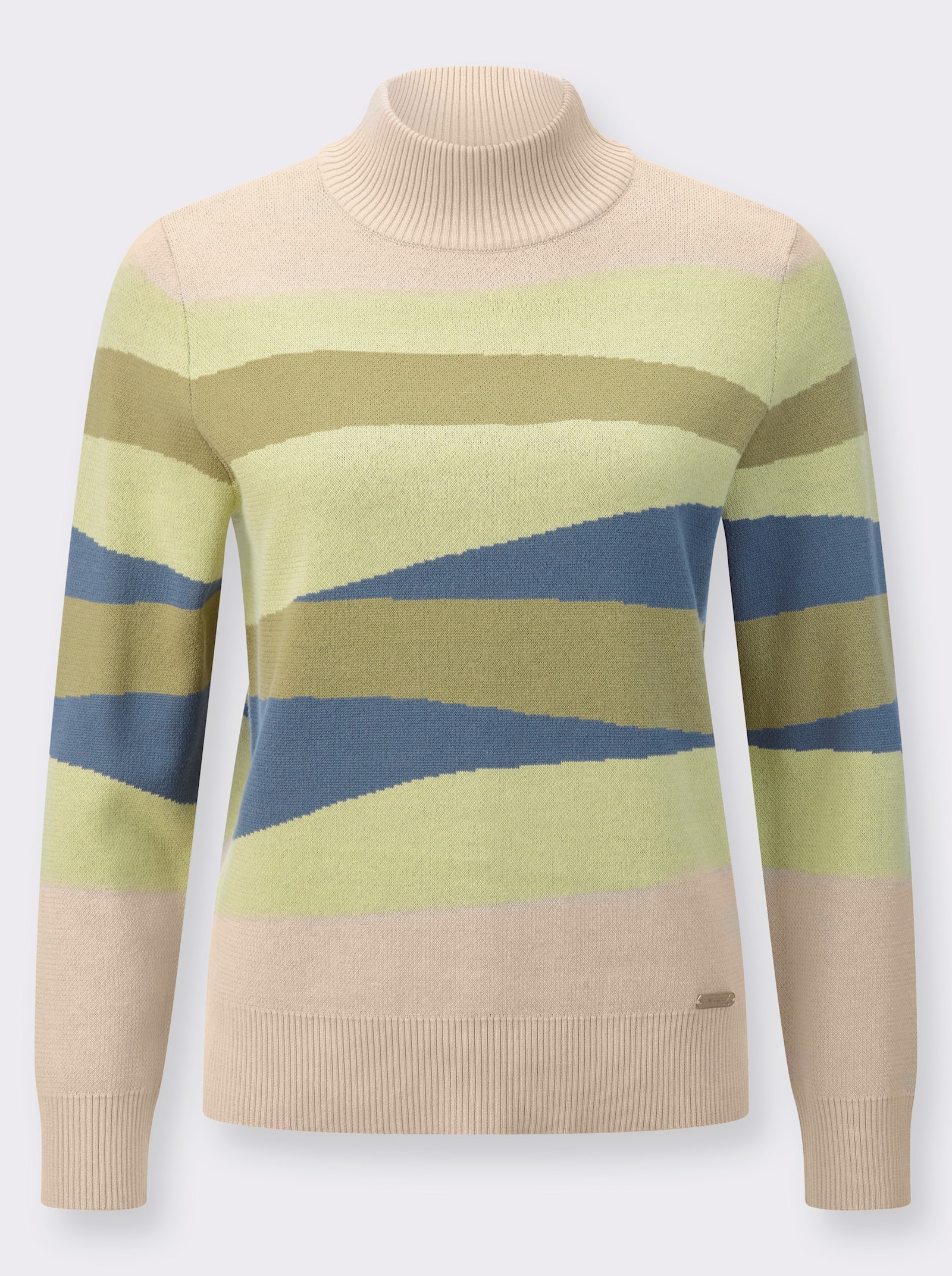 Jacquardpullover im Intarsien-Muster - schilf-gemustert