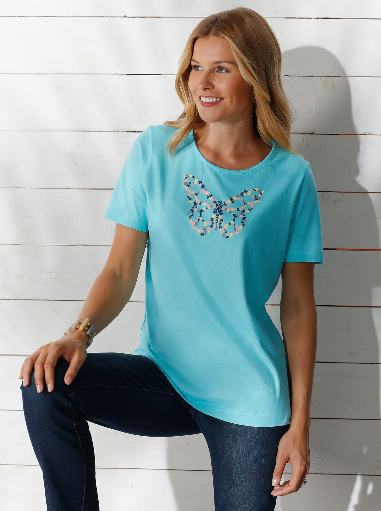 Kortärmad topp - aqua