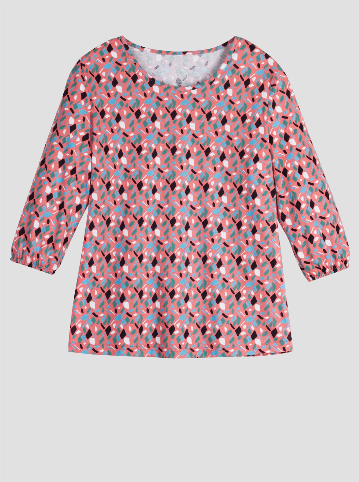 3/4-Arm-Shirt - flamingo-salbei-bedruckt