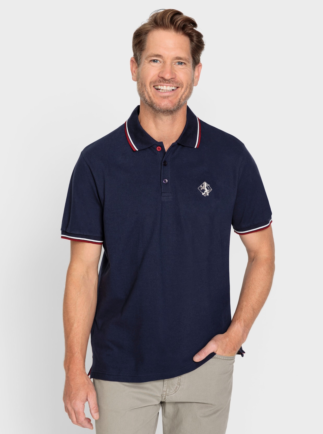 Marco Donati Poloshirt met korte mouwen - marine