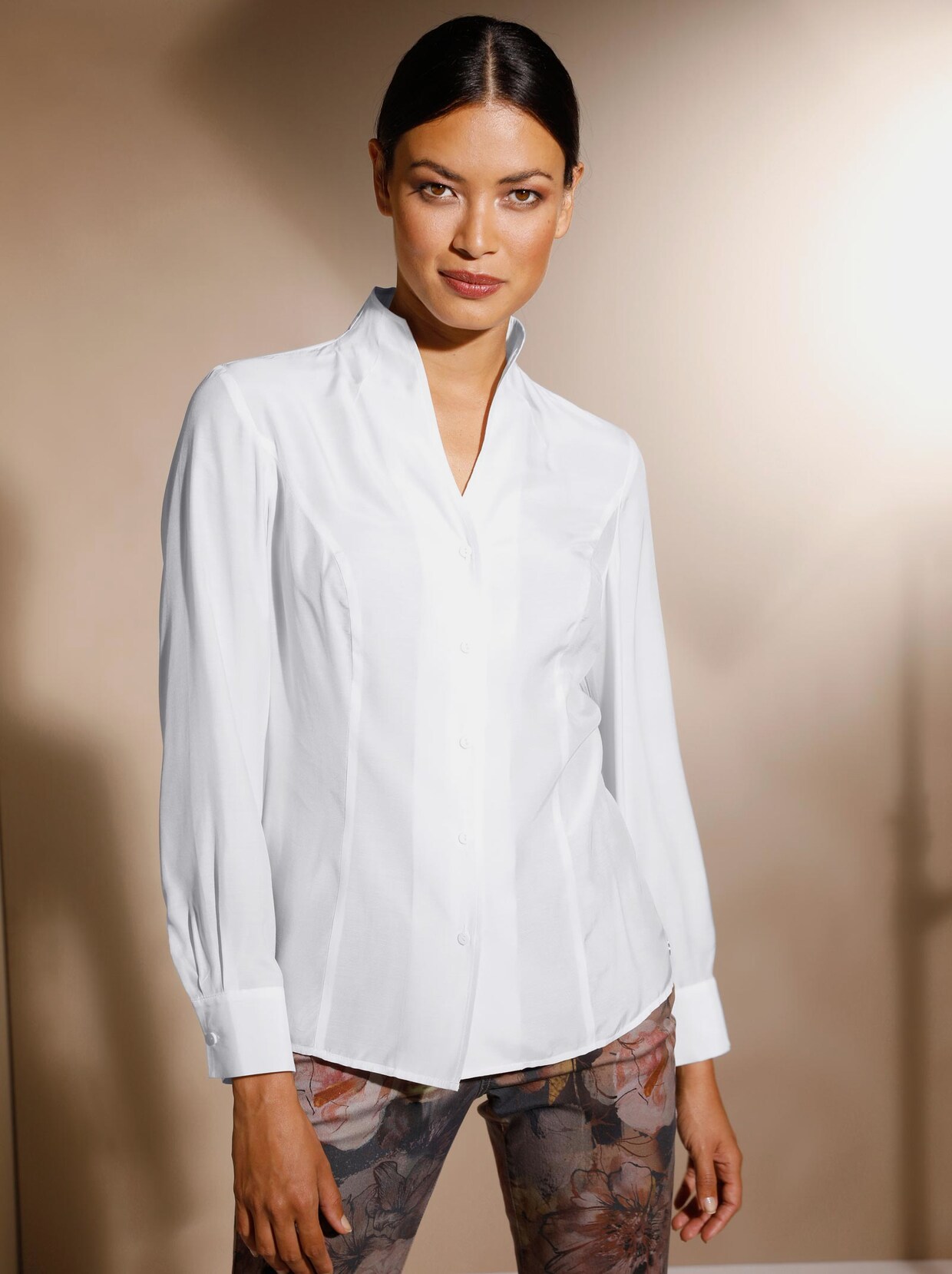Creation L Premium Viskose-Seiden-Bluse - weiß