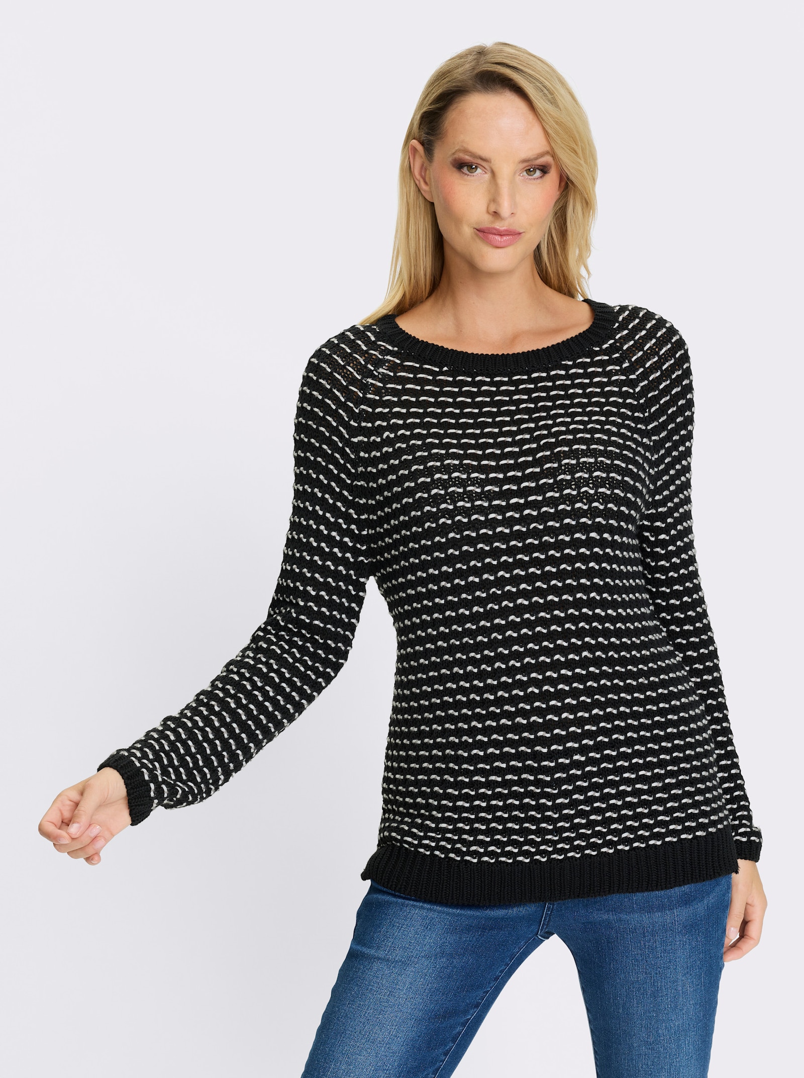 heine Pull en tricot - noir-écru à motifs