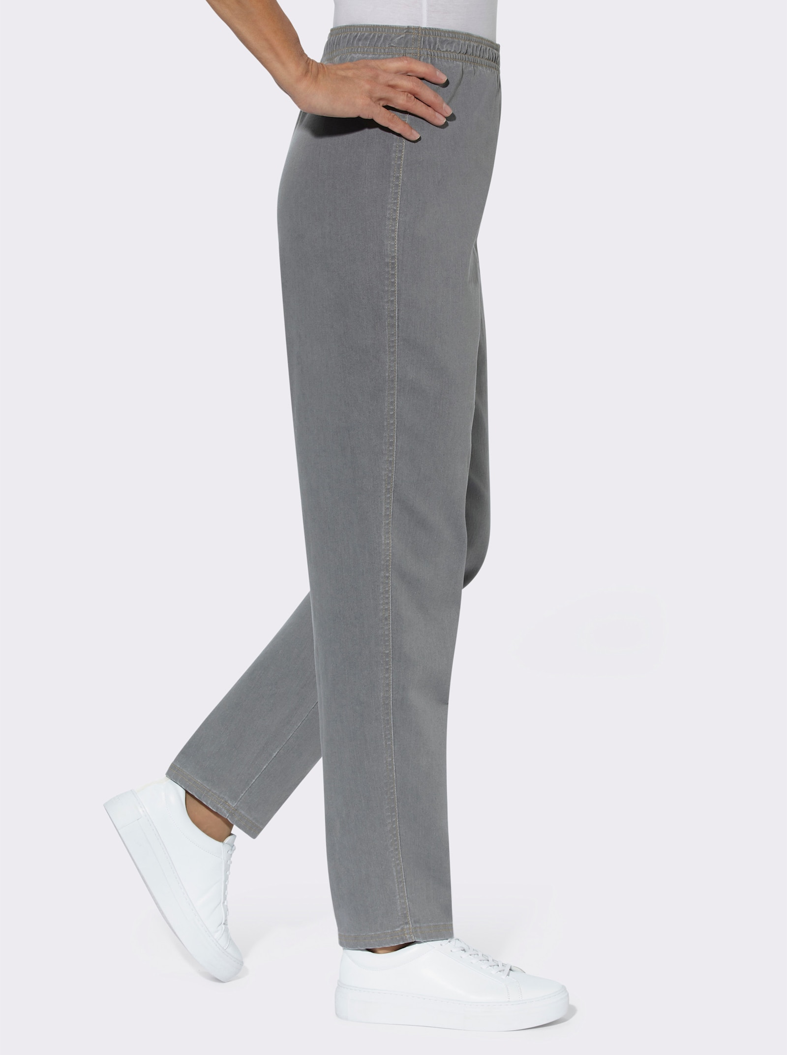 Schlupfjeans in Stretch-Qualität - grey denim