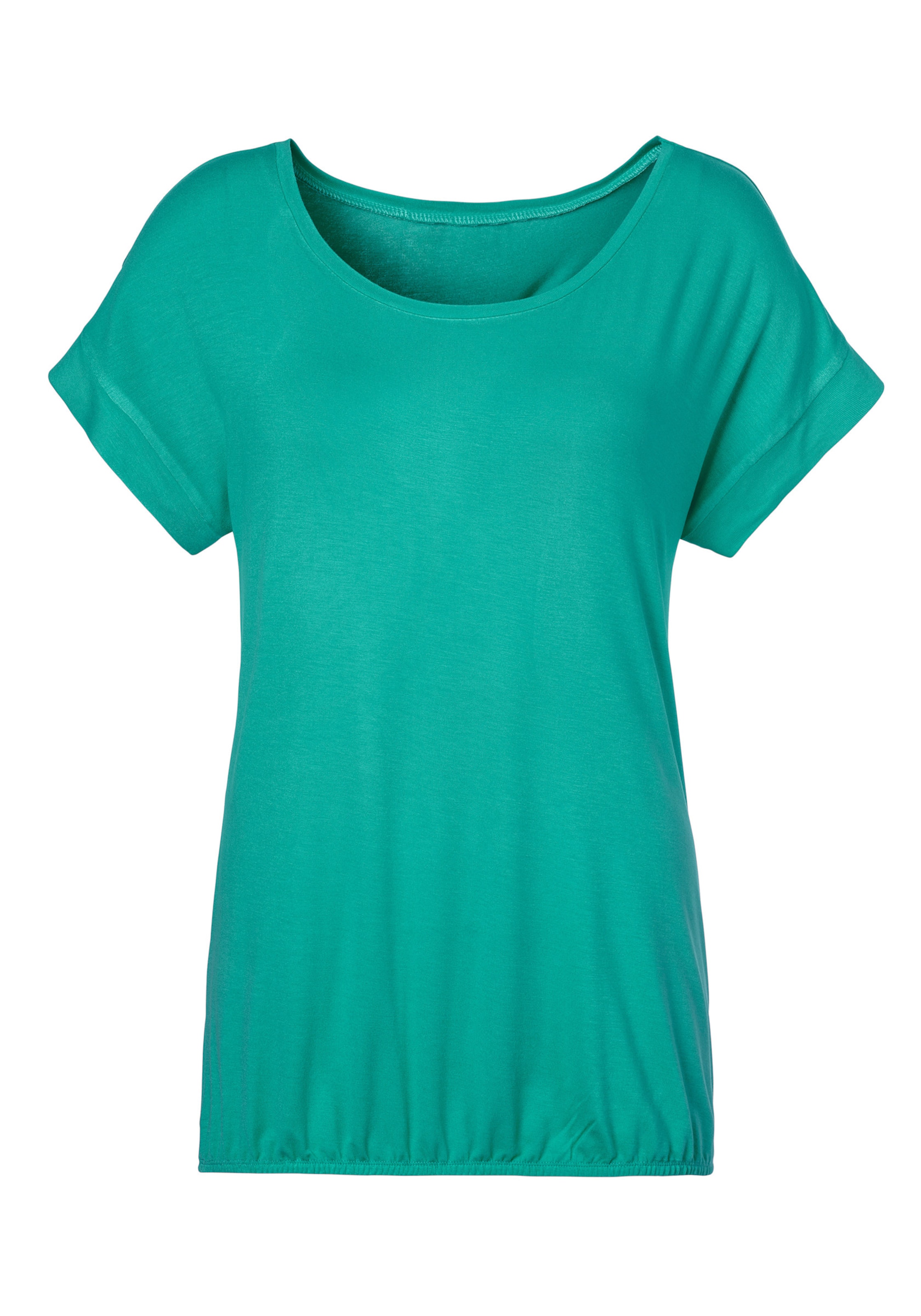 In Viva günstig Kaufen-T-Shirt in grün von Vivance. T-Shirt in grün von Vivance <![CDATA[T-Shirt mit überschnittenen Schultern und breitem Beleg am Ärmelsaum. Rundhalsausschnitt. Gummizug am Saum. Aus 95% Viskose und 5% Elasthan.]]>. 