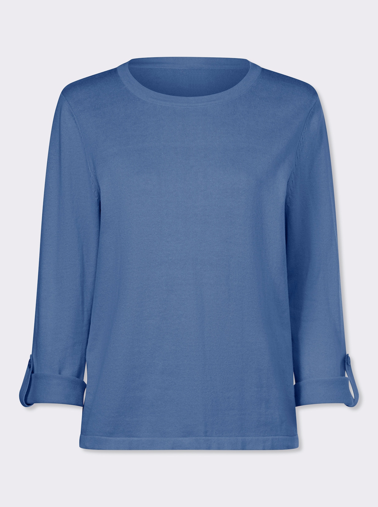 3/4 Arm-Pullover - mittelblau