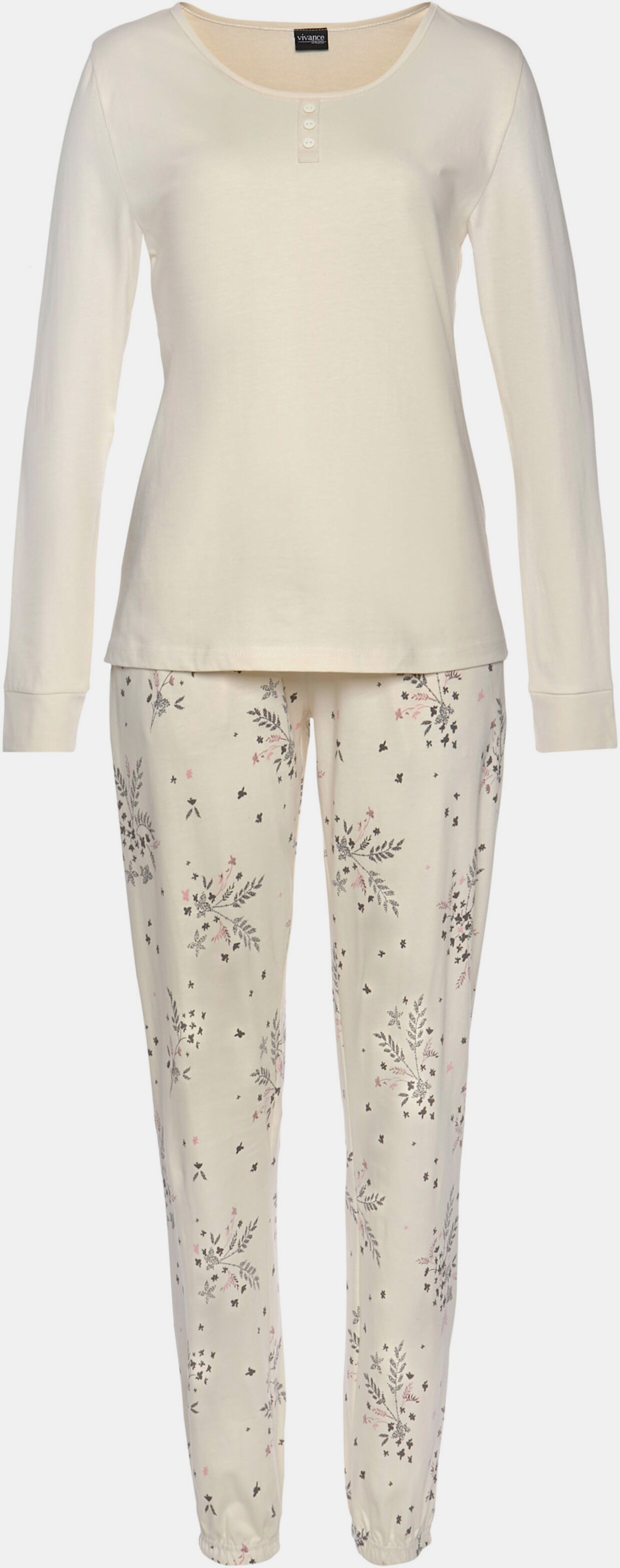 Vivance Dreams Pyjama - antraciet, beige