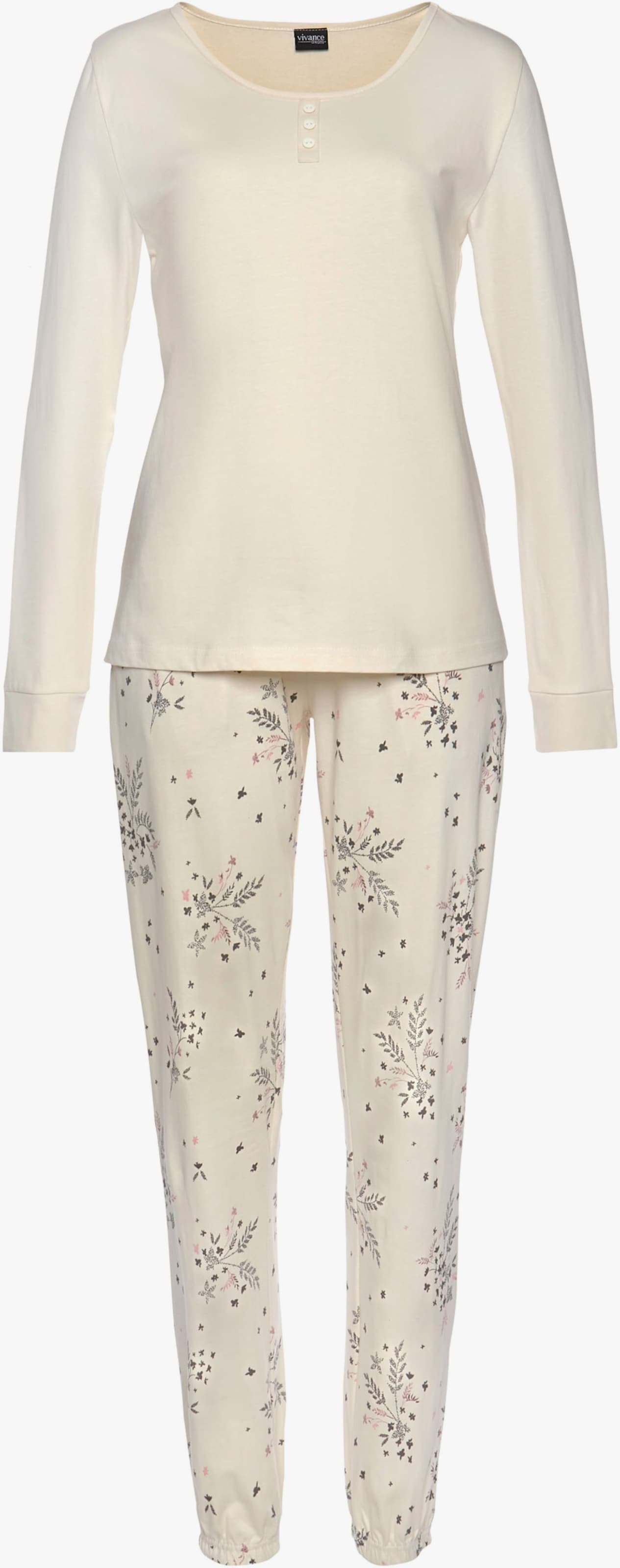 Vivance Dreams Pyjama - anthrazit + creme