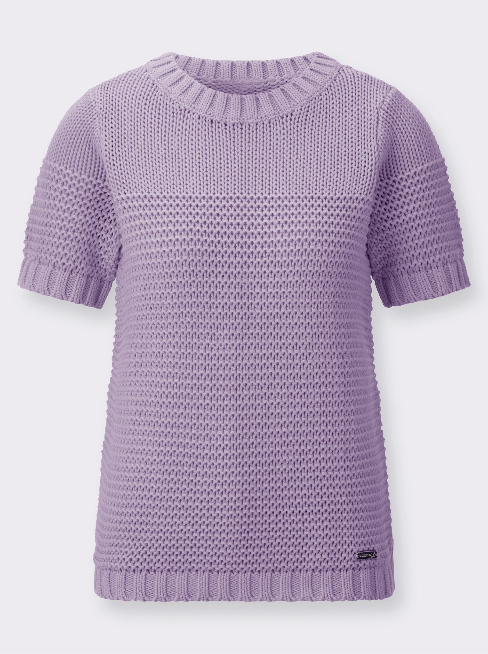 Kurzarmpullover mit Fantasiemuster - flieder