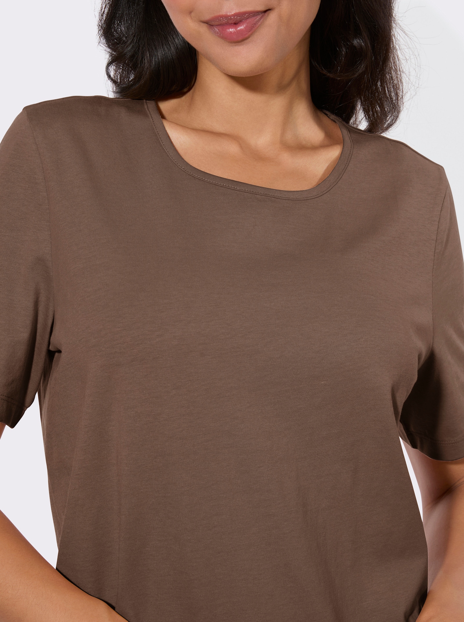 Schlafanzugshirt mit Rundhals-Ausschnitt - schoko
