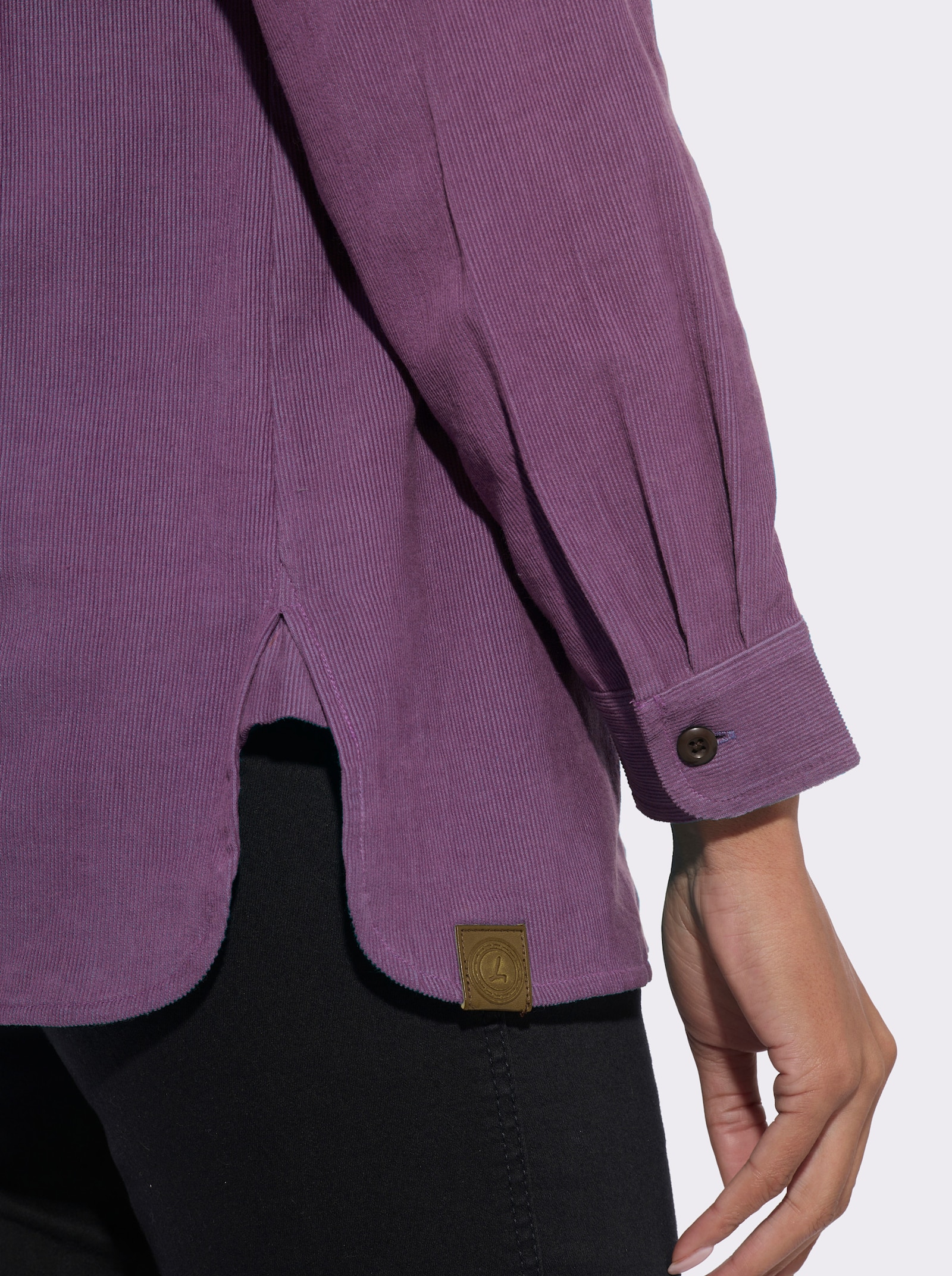  Langarmbluse in Cord-Qualität - violett