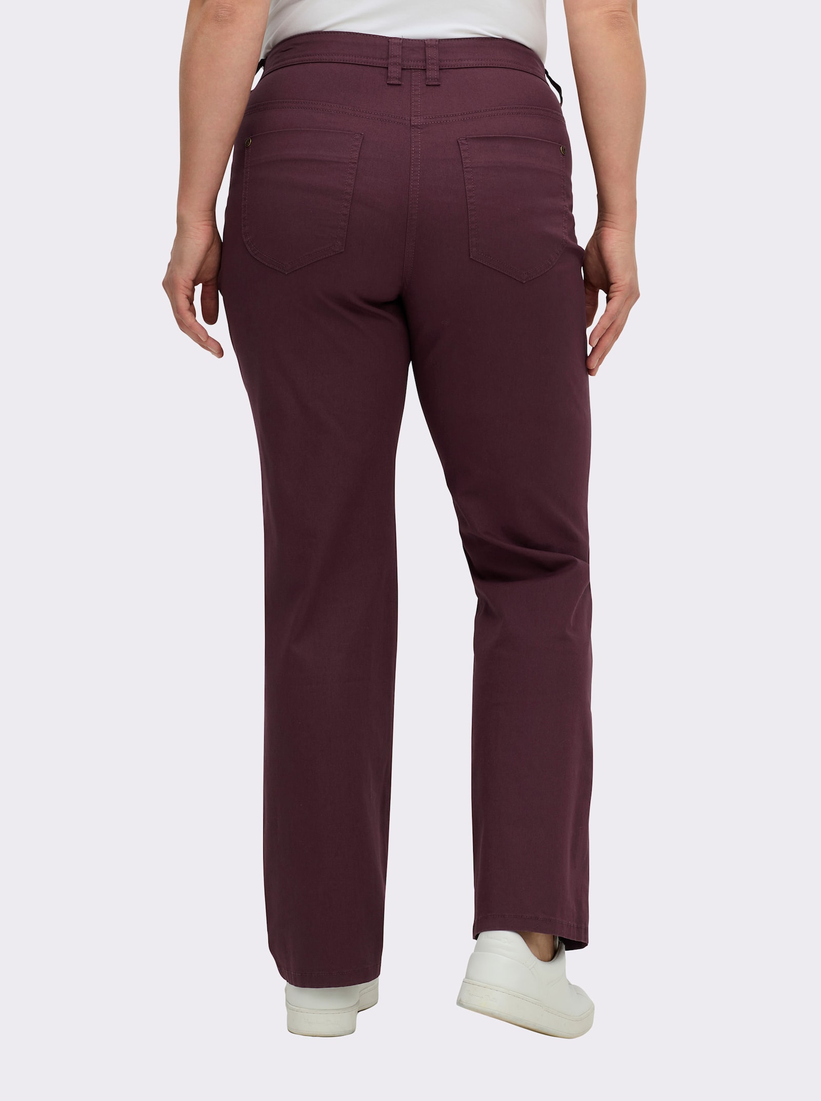 sheego Broek van twill - bordeaux