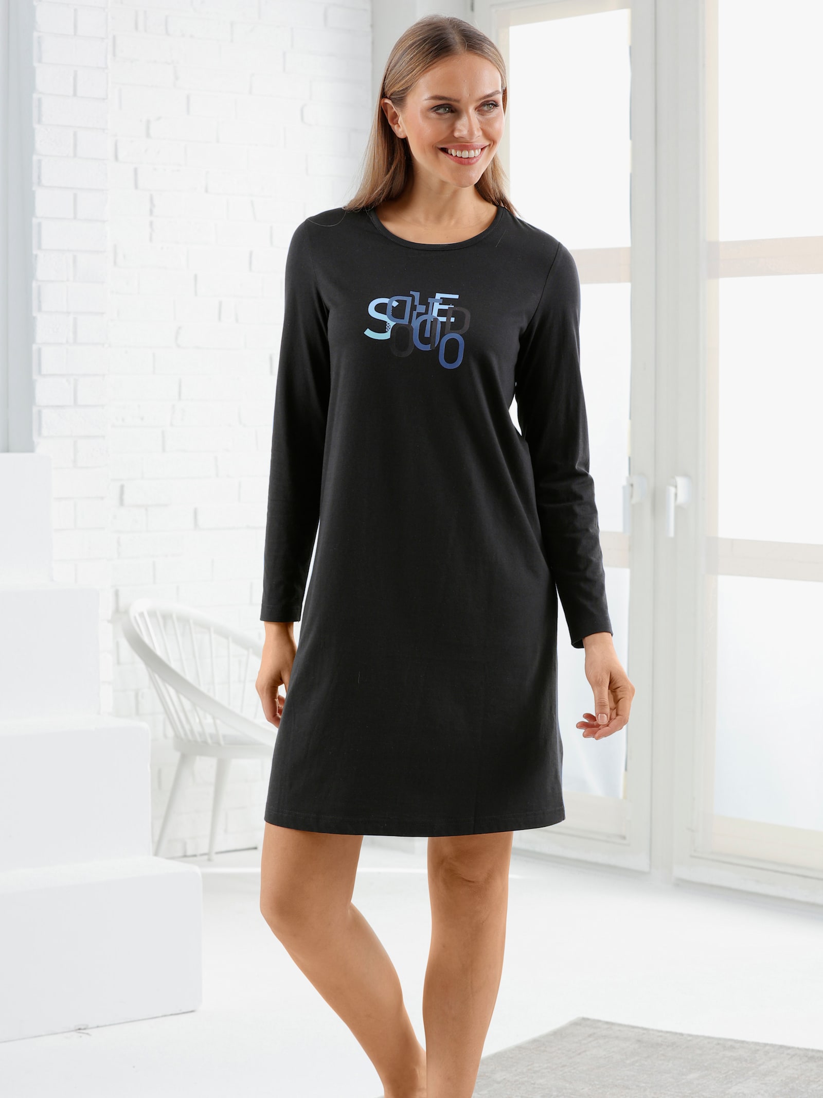 wäschepur Sleepshirts im 2er-Pack - apfel + schwarz