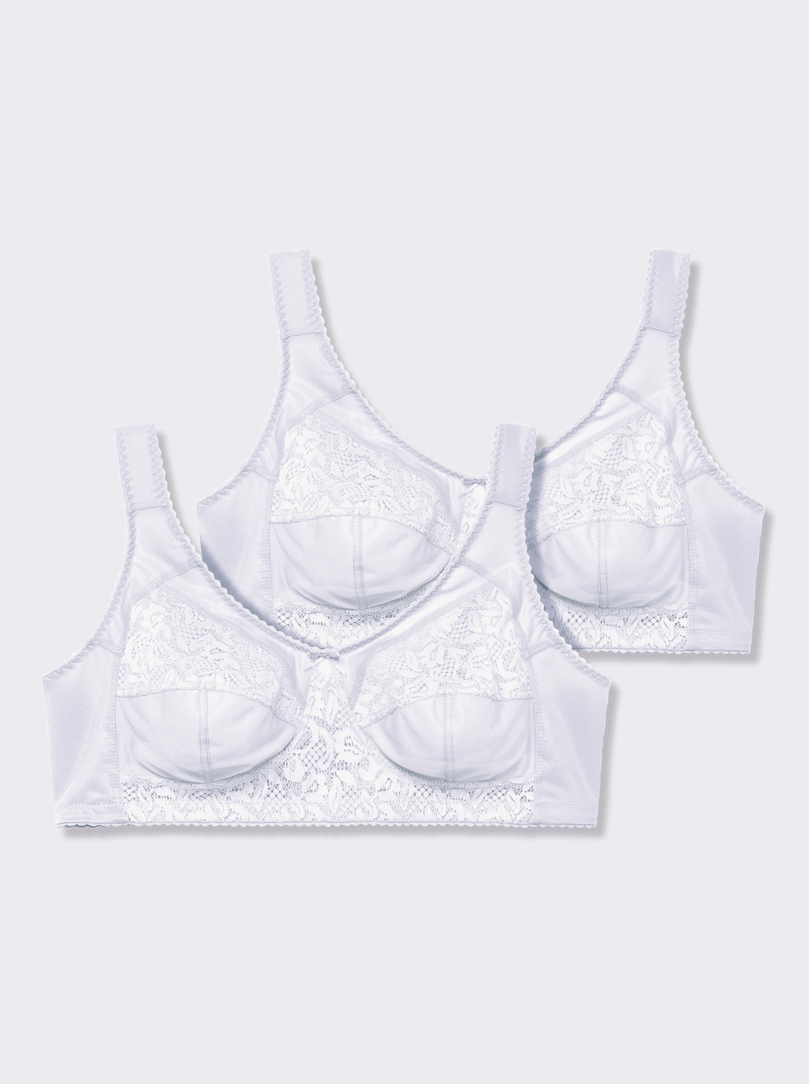 wäschepur Entlastungs-BH ohne Bügel mit Stretch-Spitze - weiß