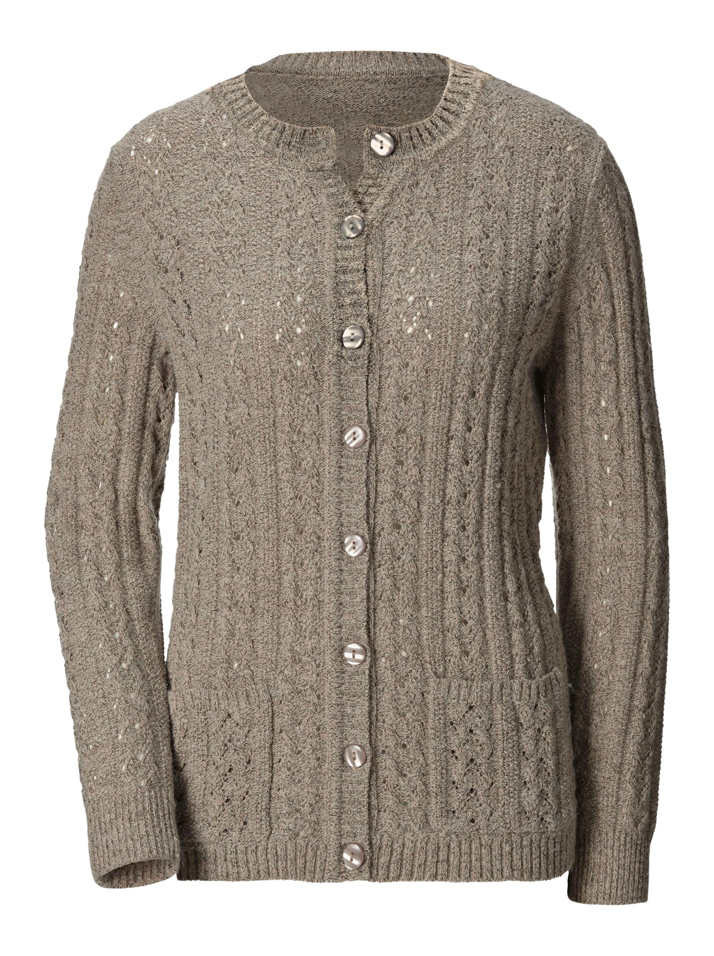 Strickjacke - beige-meliert