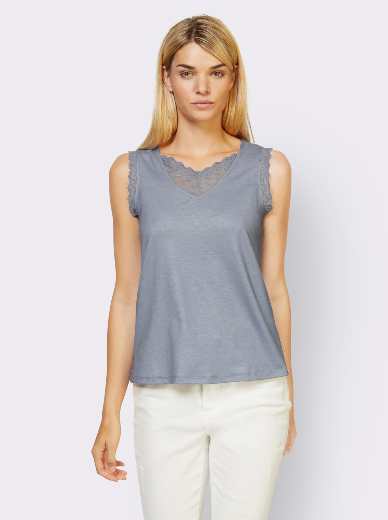 heine Shirttop - duivenblauw