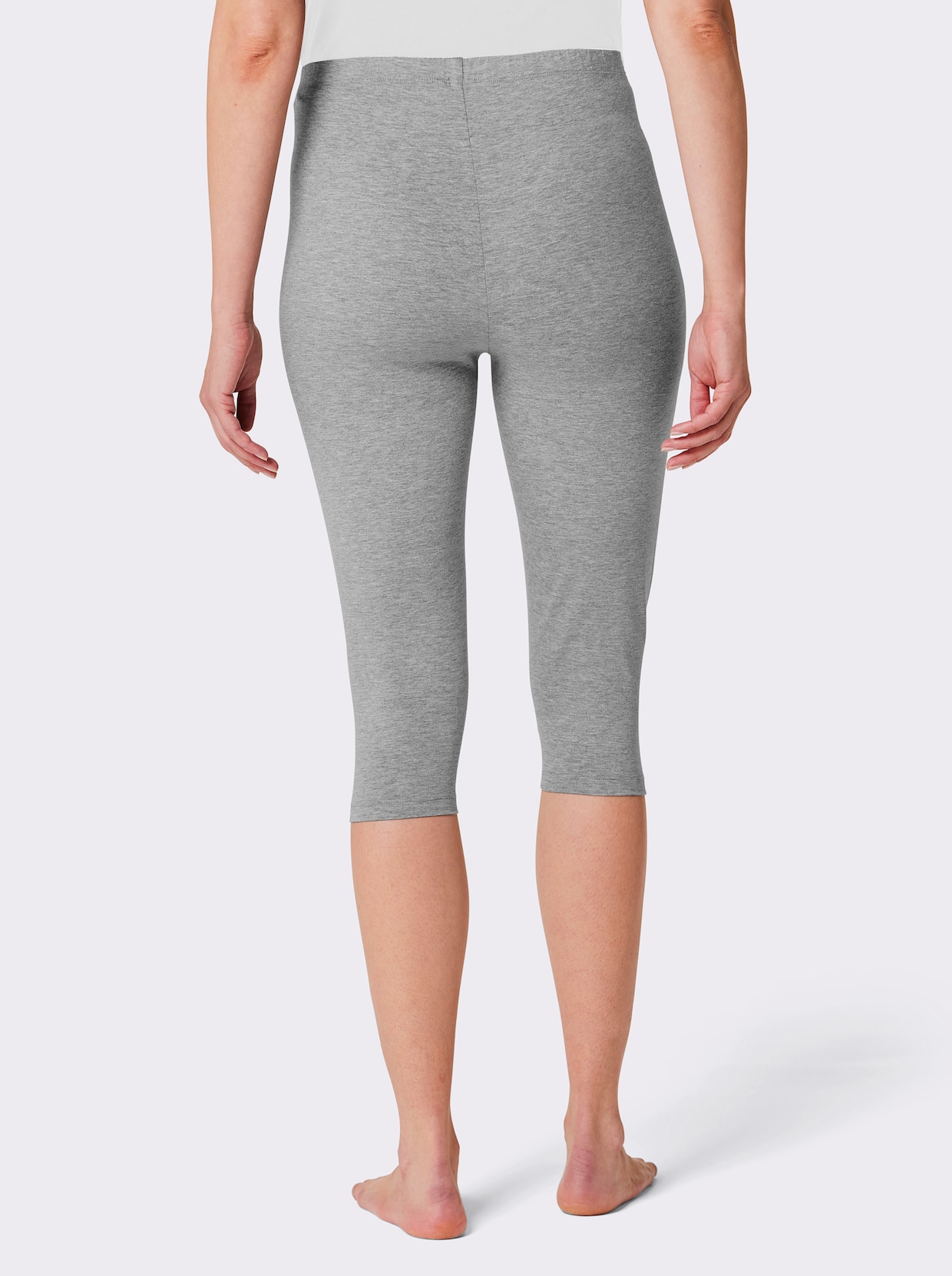 feel good Capri-Leggings - schwarz + grau-meliert