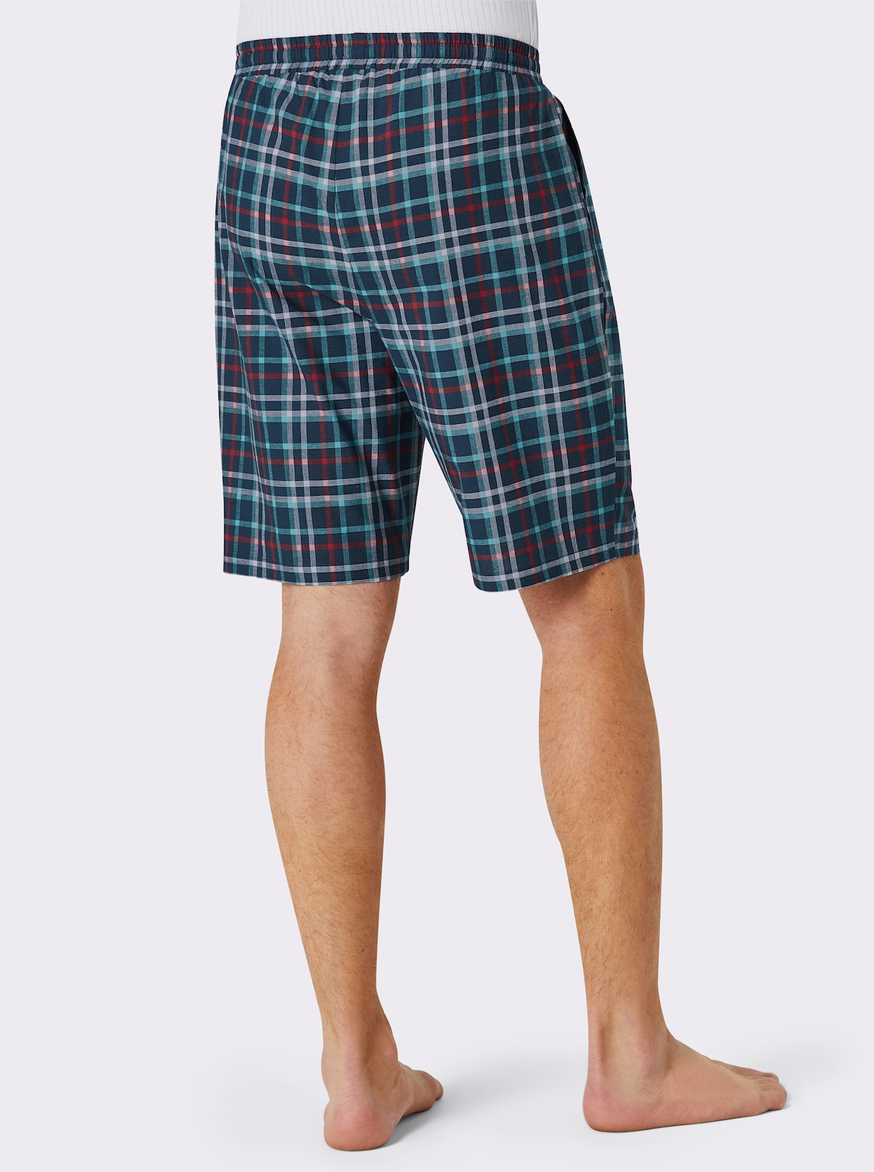 wäschepur men Broek kort - donkerblauw geruit