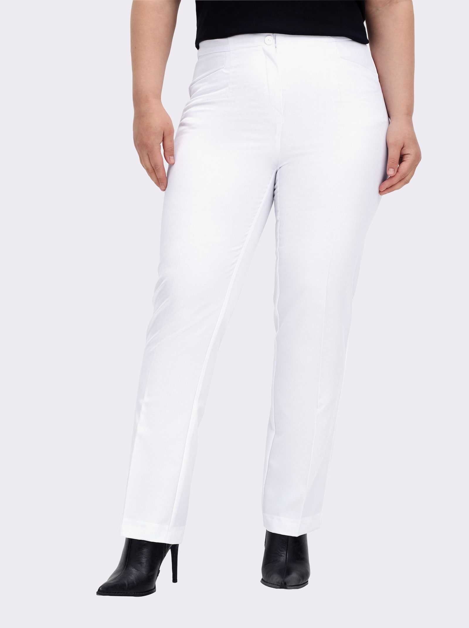 Come on Bügelfaltenhose in Bauch-weg-Form - weiß