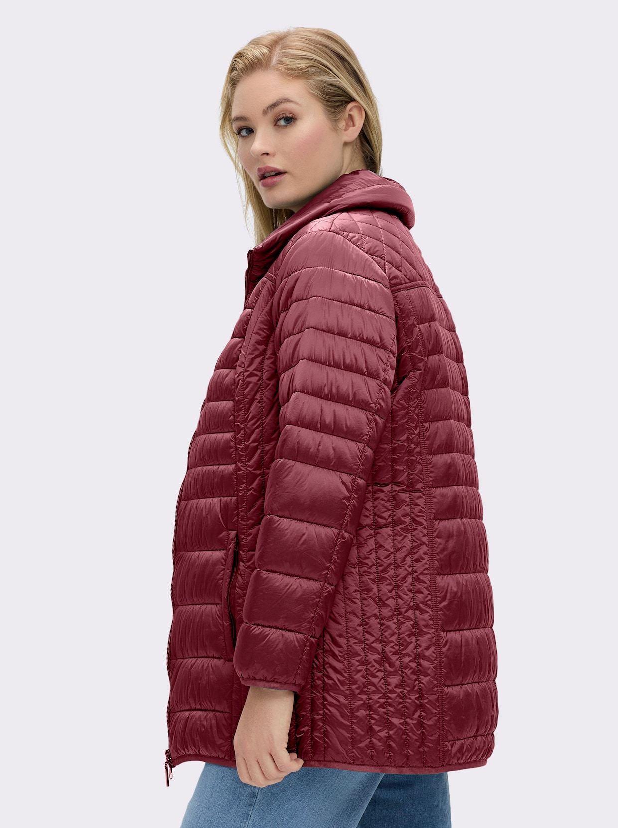 Steppjacke mit dezentem Glanz - bordeaux